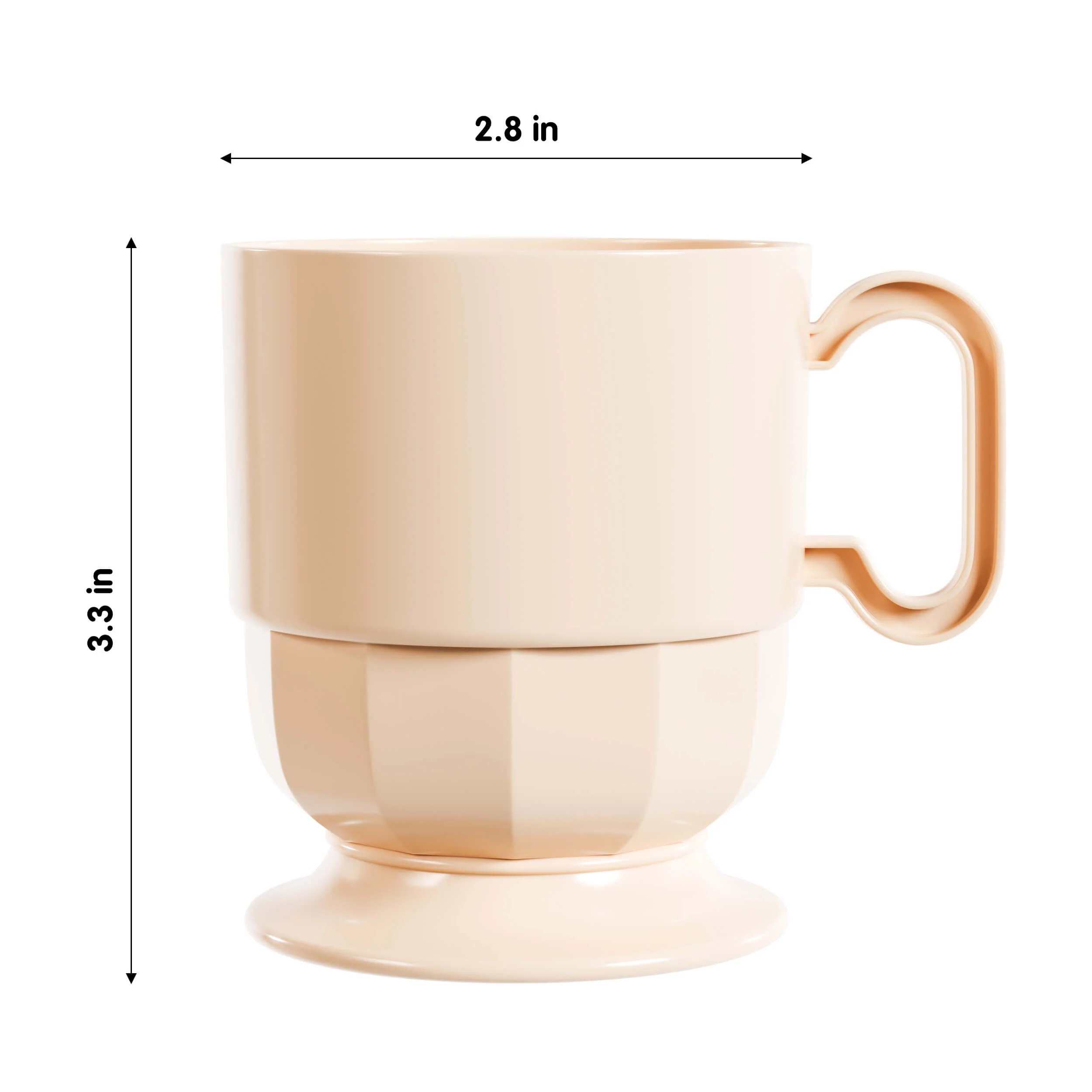 8 Oz. Ivory Glazed Coffee Cup W/ Handle | 8 Count