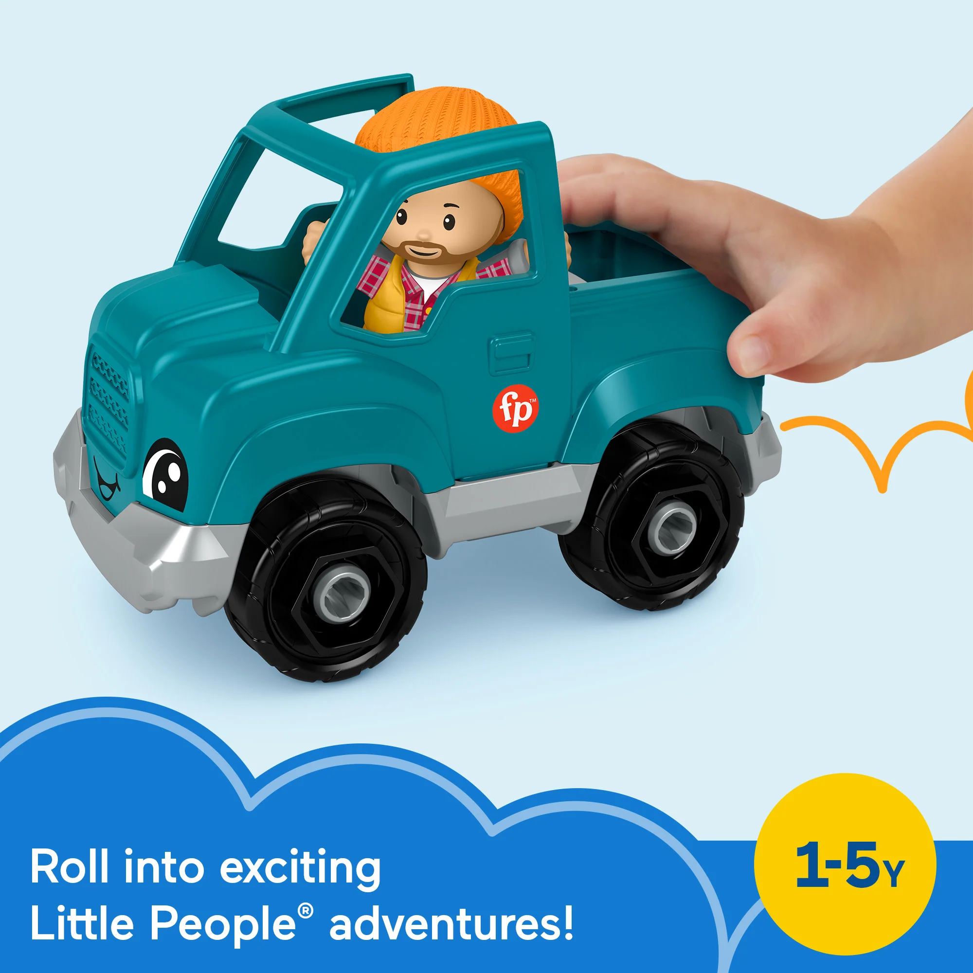 Fisher-Price Little People Pick-Up Truck Toy & Figure Set For Toddlers, 2 Pieces