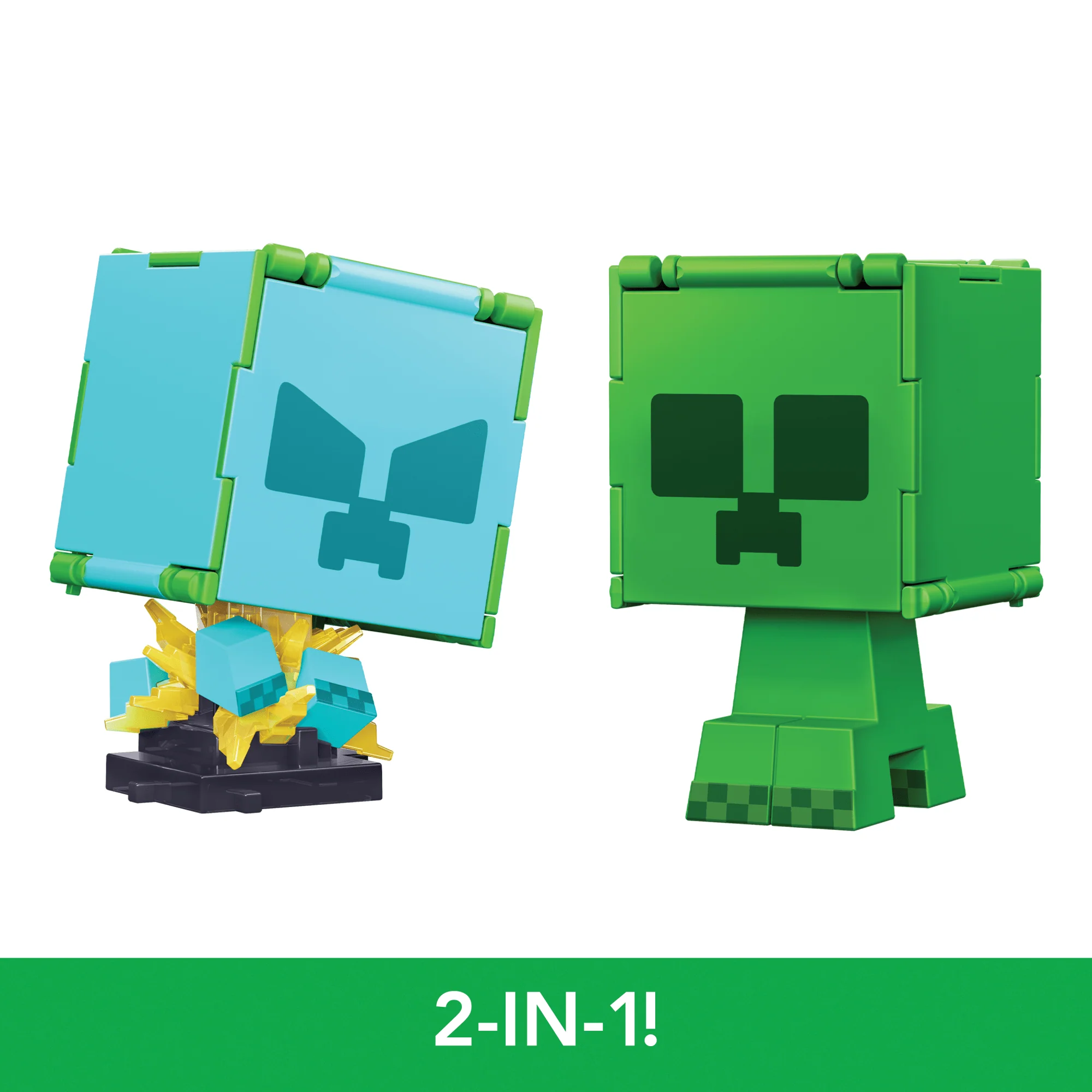 Minecraft Flippin�� Figs Figures Collection, 2-in-1 Fidget Play, 3.75-in Scale & Pixelated Design (Characters May Vary)