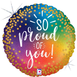 Betallic So Proud Rainbow 18 inch Glitter Holographic Balloon Packaged 1ct