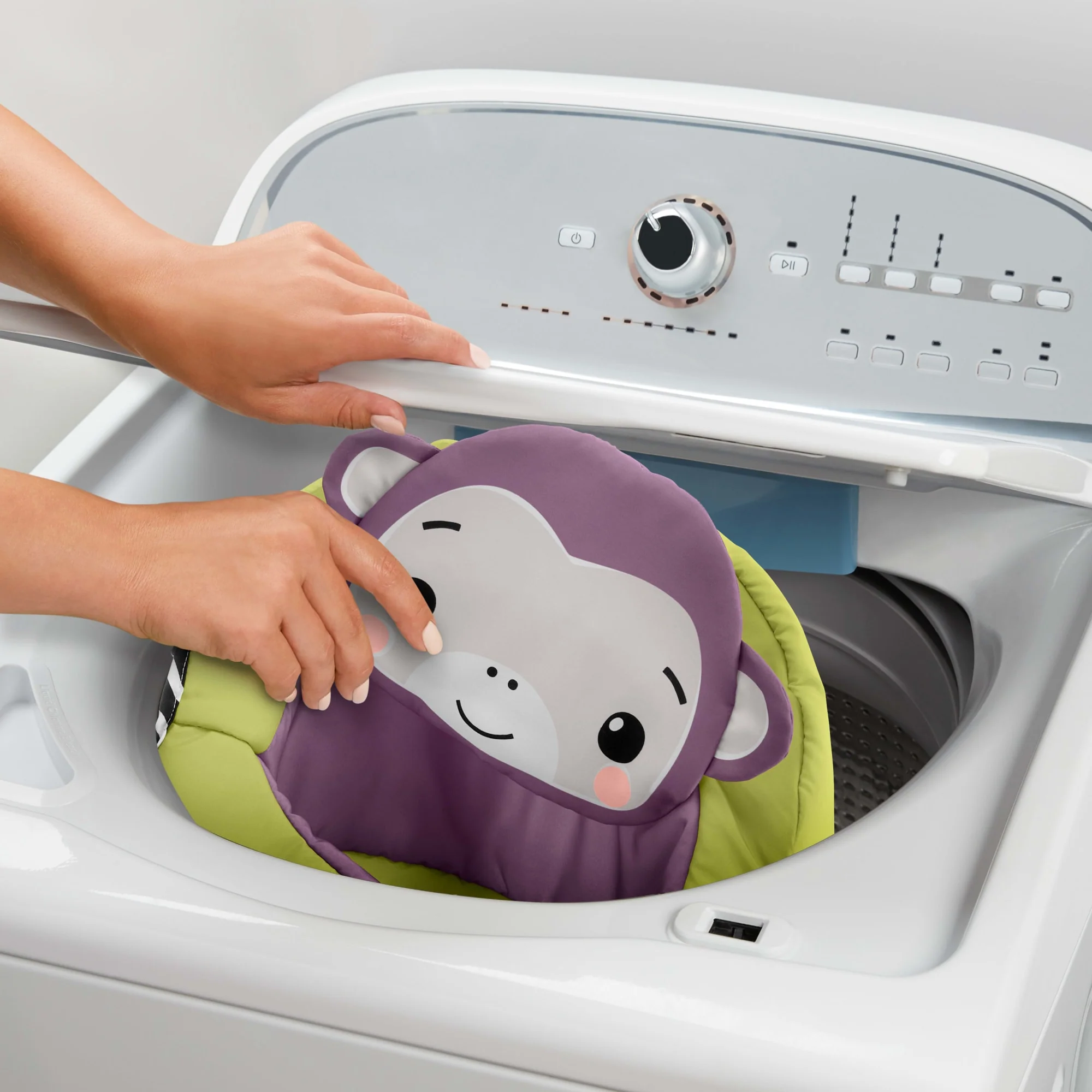 Fisher-Price Kick & Play Deluxe Sit-Me-Up Seat, Purple Monkey Baby Chair & Piano Learning Toy