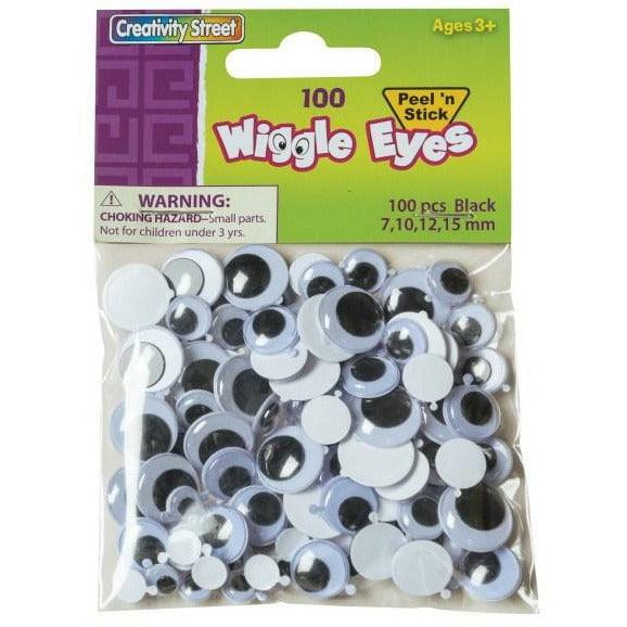 Wiggly Eye Pl N Stck Ast Sz Blck 100Ct-1