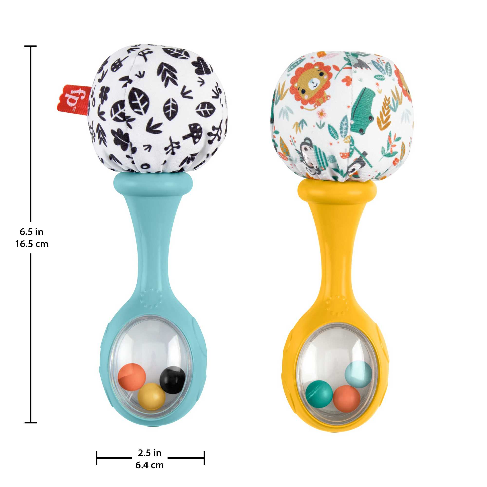 Fisher-Price Baby Rattle ��n Rock Maracas Toys, Set Of 2 For Infants 3+ Months, High Contrast