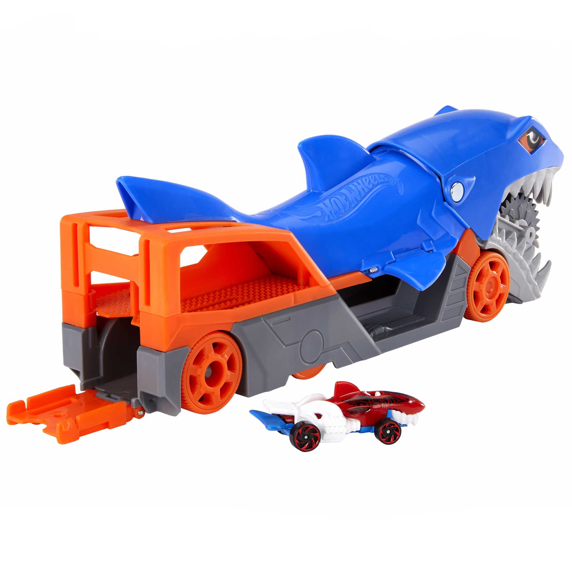 Hot Wheels Shark Chomp Transporter Playset With One 1:64 Scale Car For Kids 4 To 8 Years Old