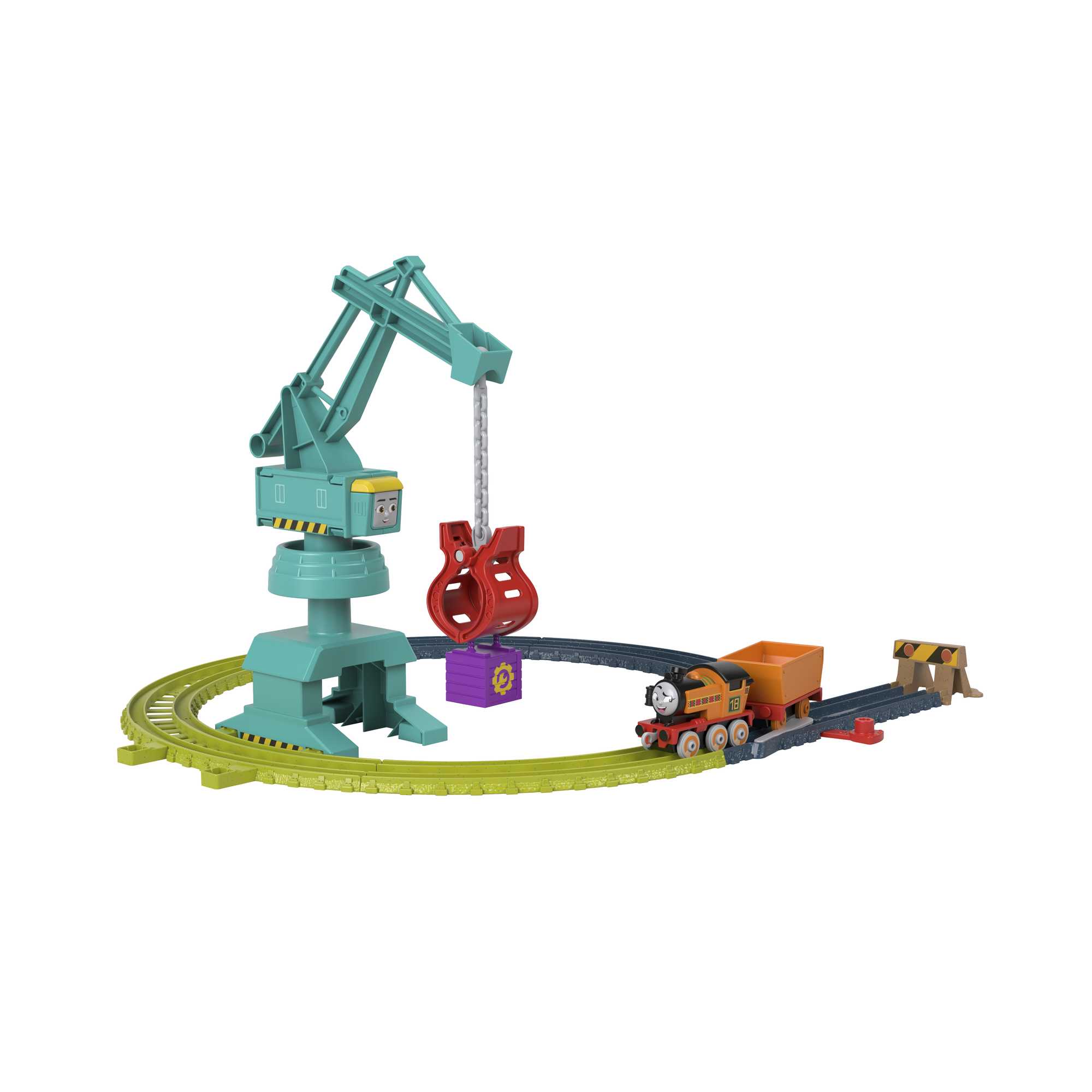 Thomas And Friends Nia And Tess Toy Train Set, Track Set With Diecast Engine & Crane, Lift & Load