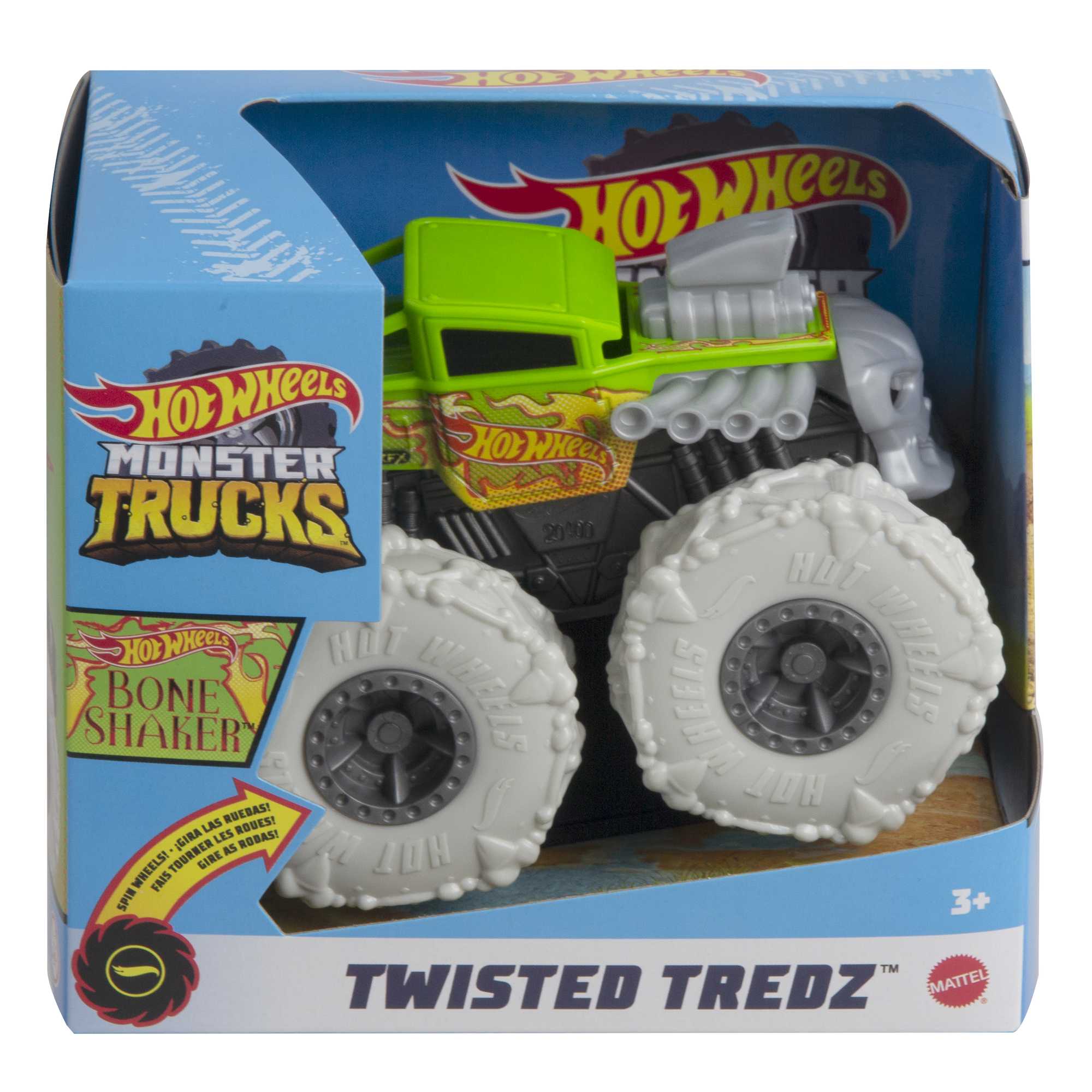 Hot Wheels Monster Trucks Veh��culo de Juguete 1:43 Llantas Todo Terreno Bone Shaker Original Flaming Skull