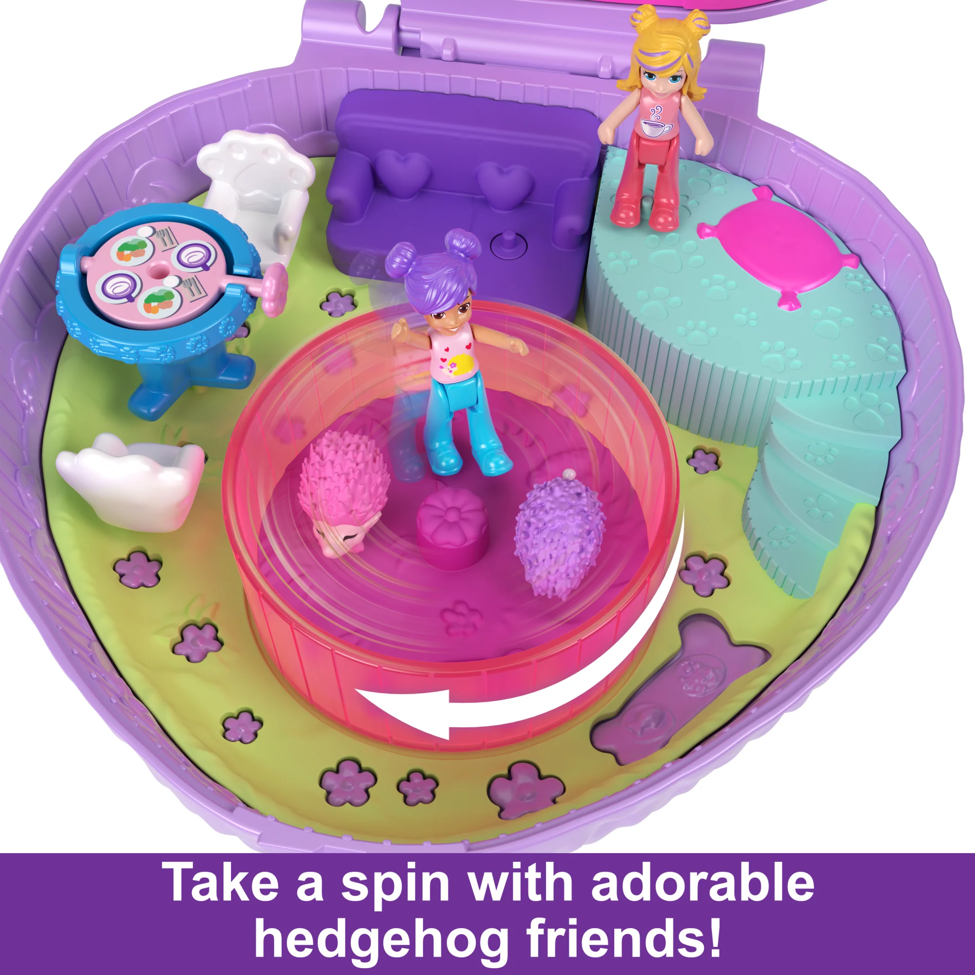 Polly Pocket Dolls And Playset, Travel Toys, Hedgehog Coffee Shop Compact