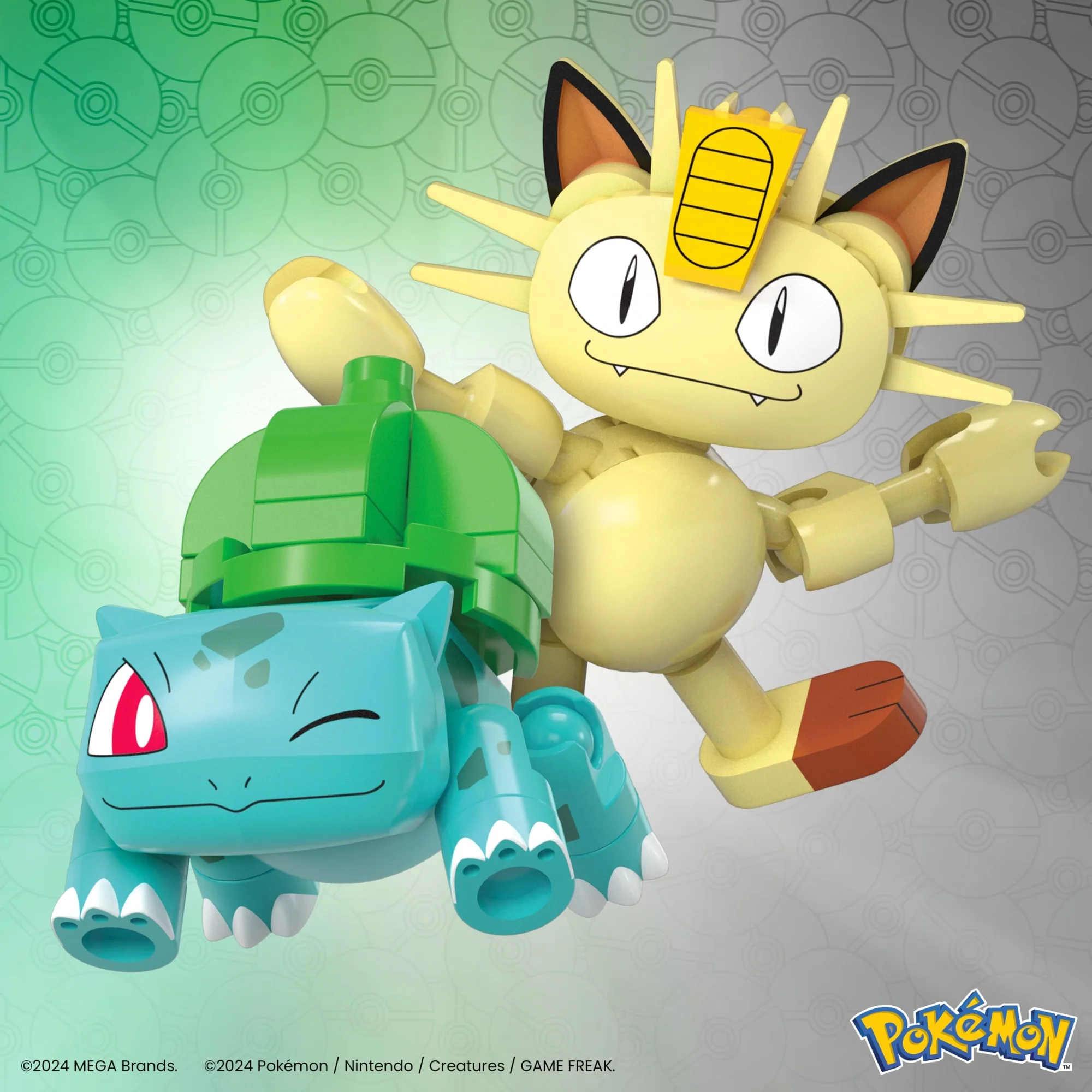 MEGA Pok��mon Pok�� Ball 2-Pack Building Toy Kits With 2 Action Figures (60 Pieces) For Kids