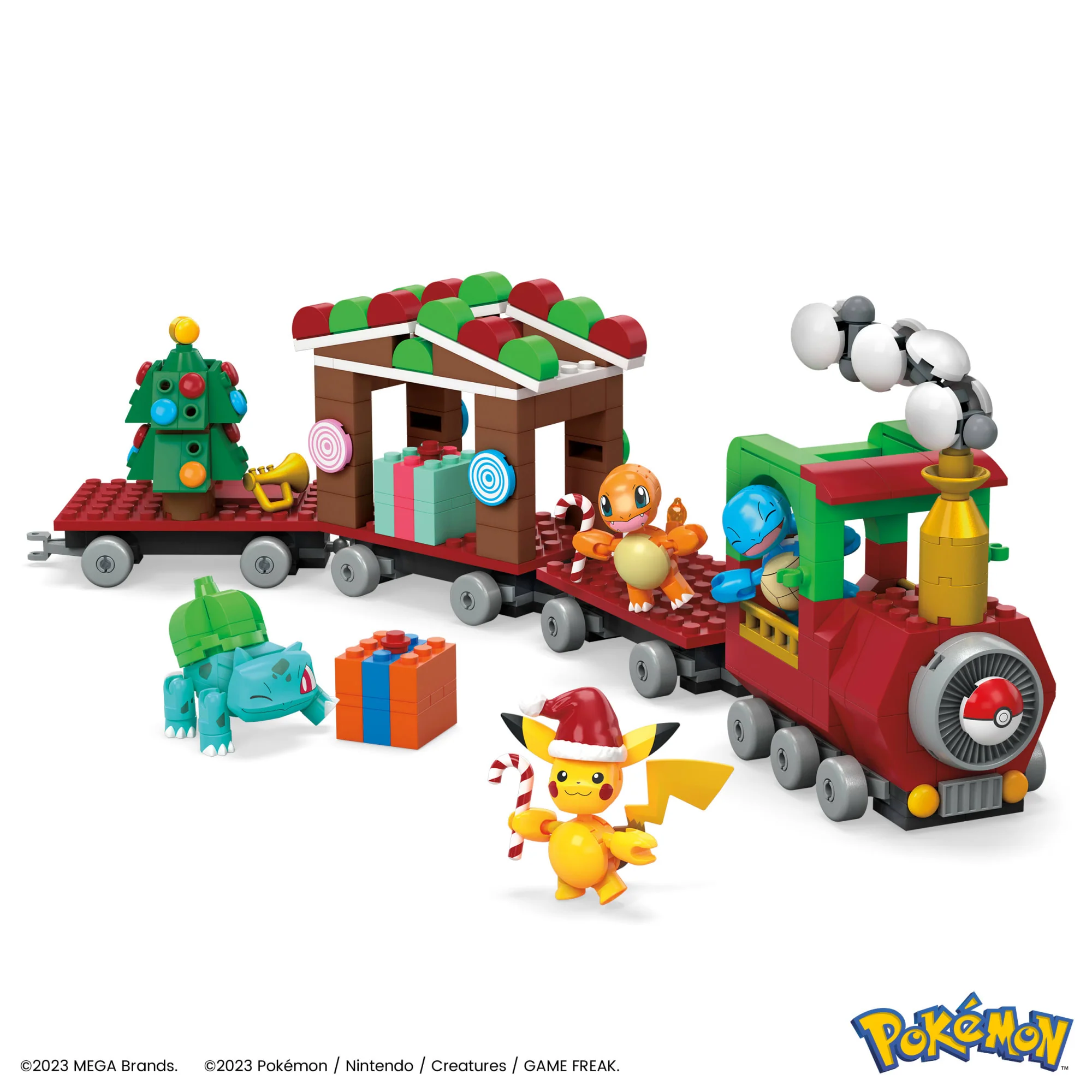 MEGA Pok��mon Holiday Train Building Set With 373 Pieces And Festive Surprises