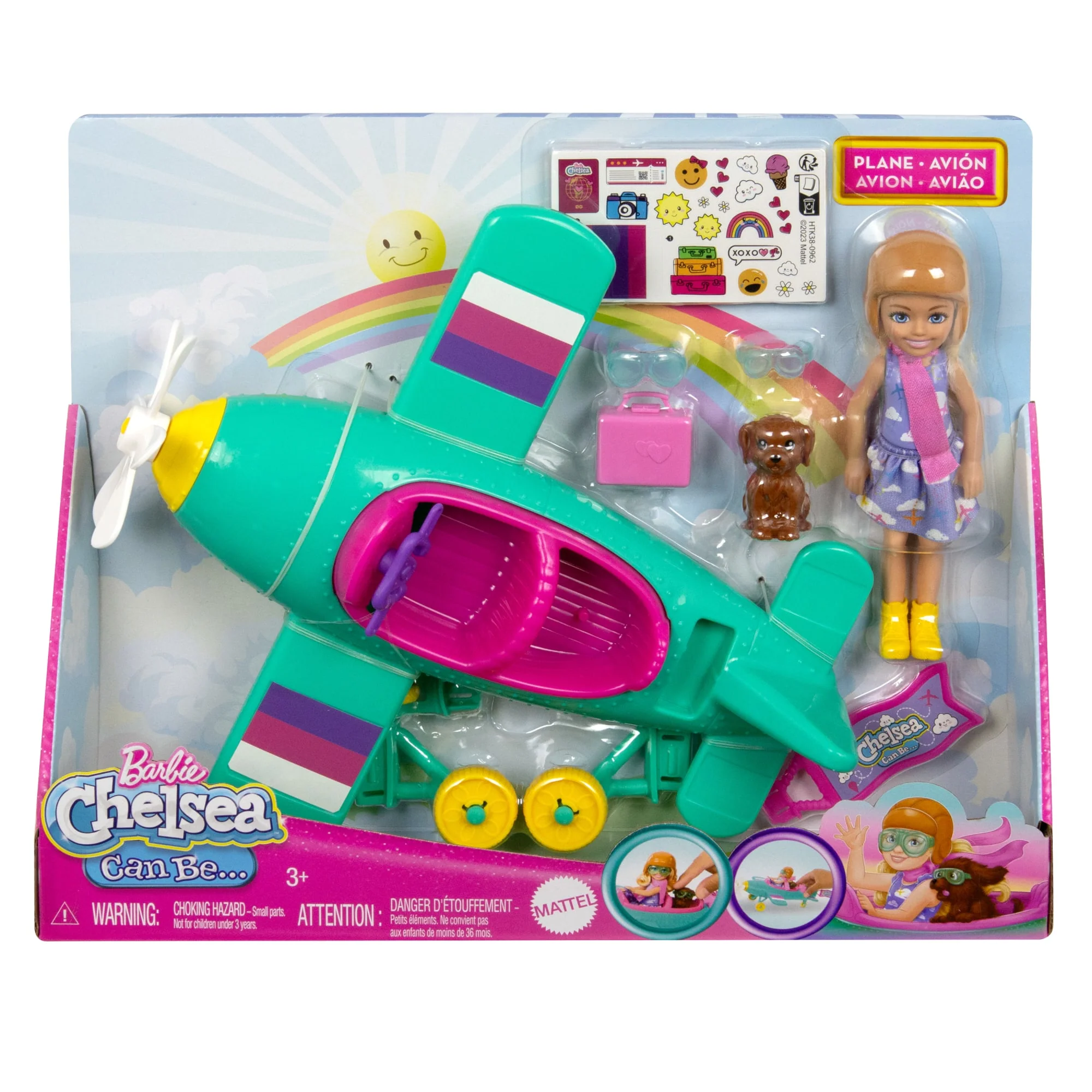 Barbie Chelsea Can Be�� Plane Doll & Playset, 2-Seater Aircraft With Spinning Propellor & 7 Accessories