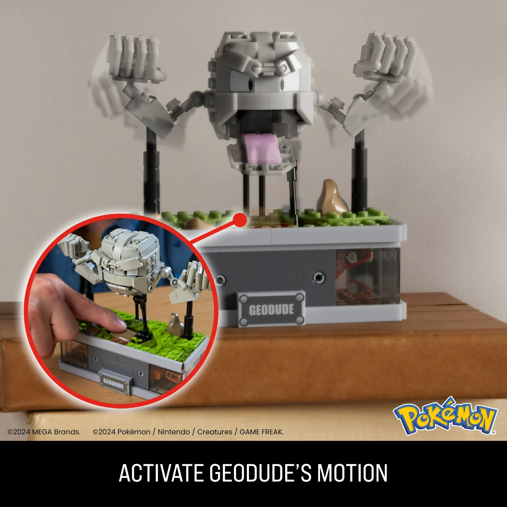 MEGA Pok��mon Mini Motion Geodude Building Kit With Motion (354 Pieces) For Collectors