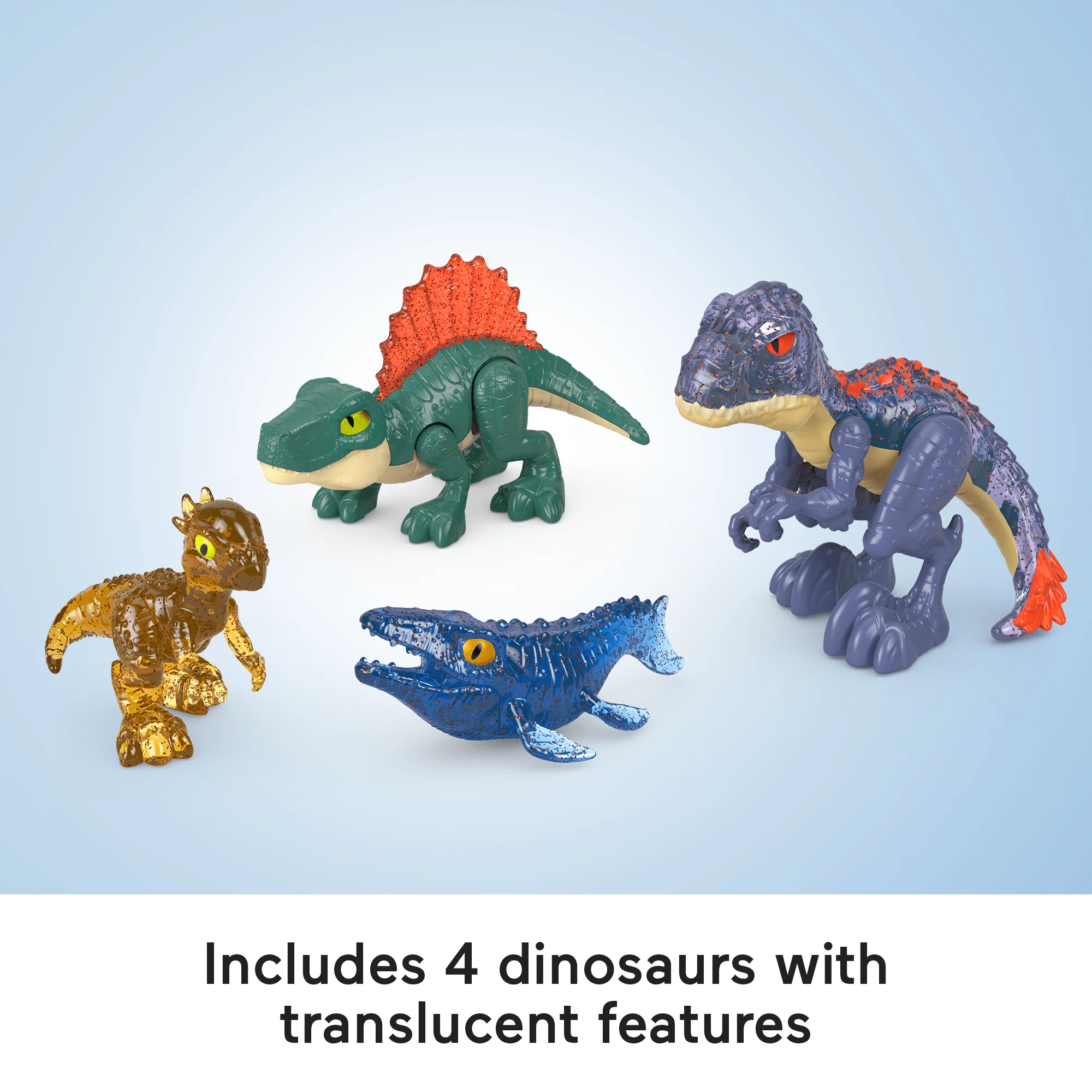 Imaginext Jurassic World Evo-Scanner Multi-Pack Light-Up Dinosaur Playset, 10 Toys