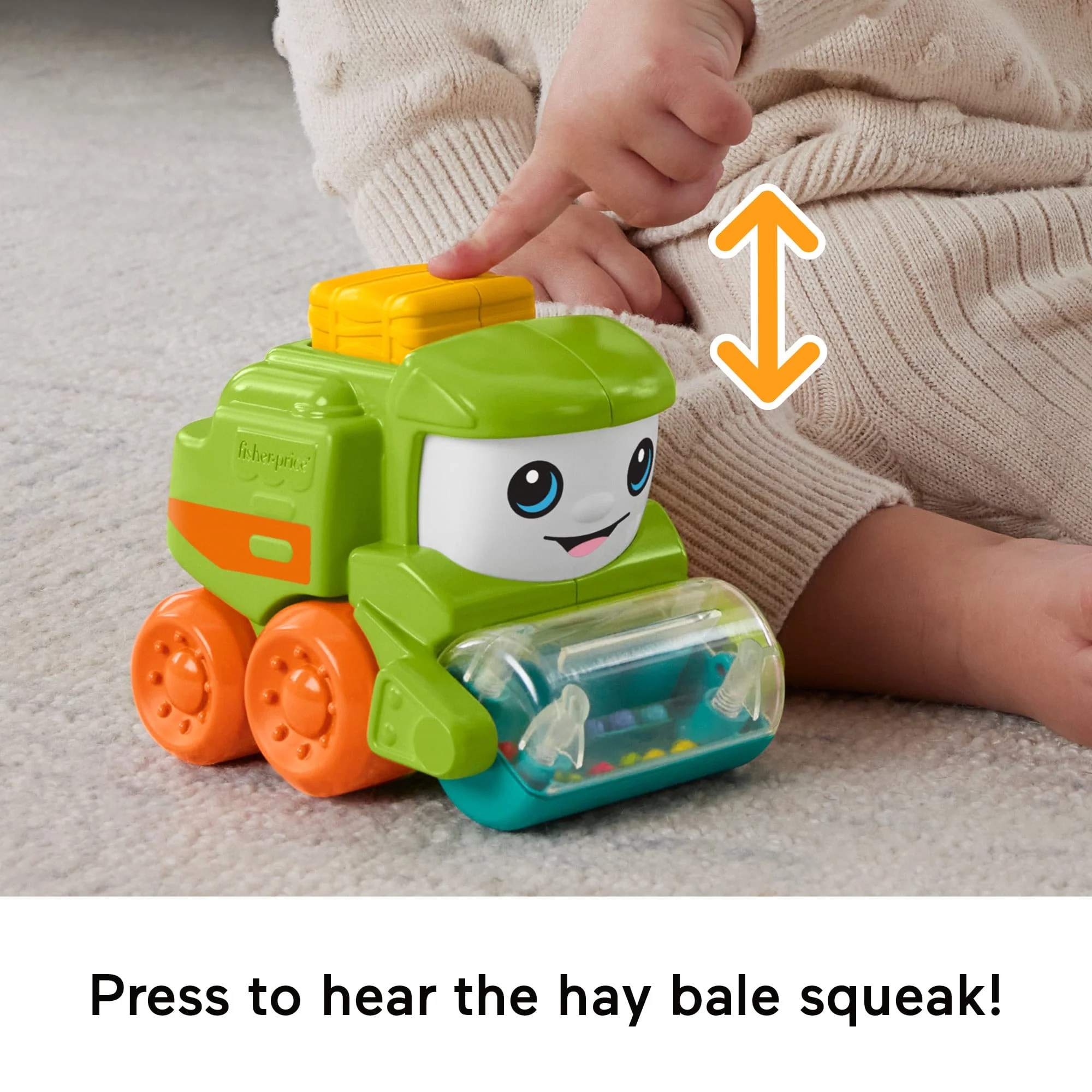 Fisher-Price Rollin�� Tractor Push-Along Toy Vehicle For Infants With Fine Motor Activities