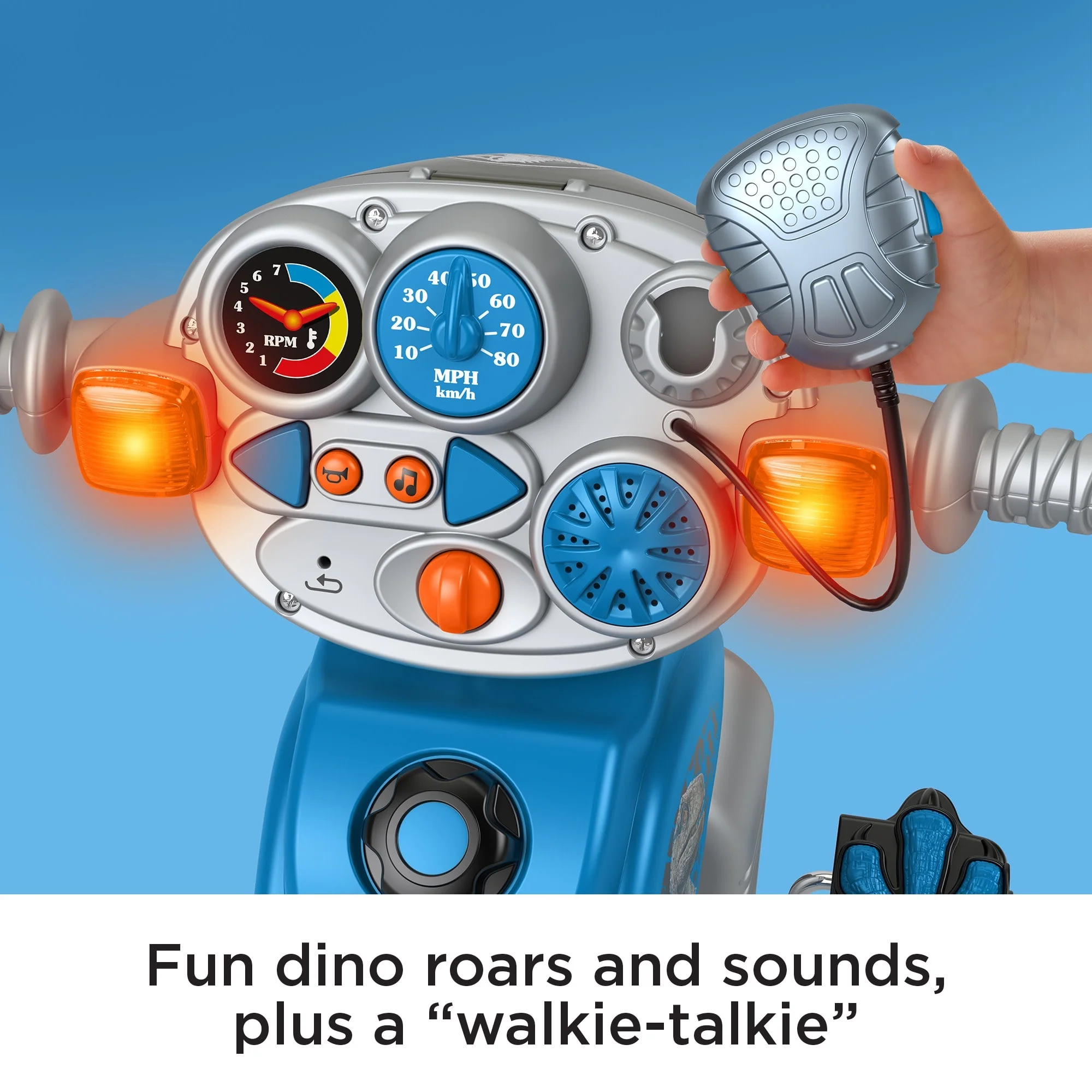 Fisher-Price Jurassic World Velociraptor Dinosaur Tricycle Toddler Toy With Lights & Sounds