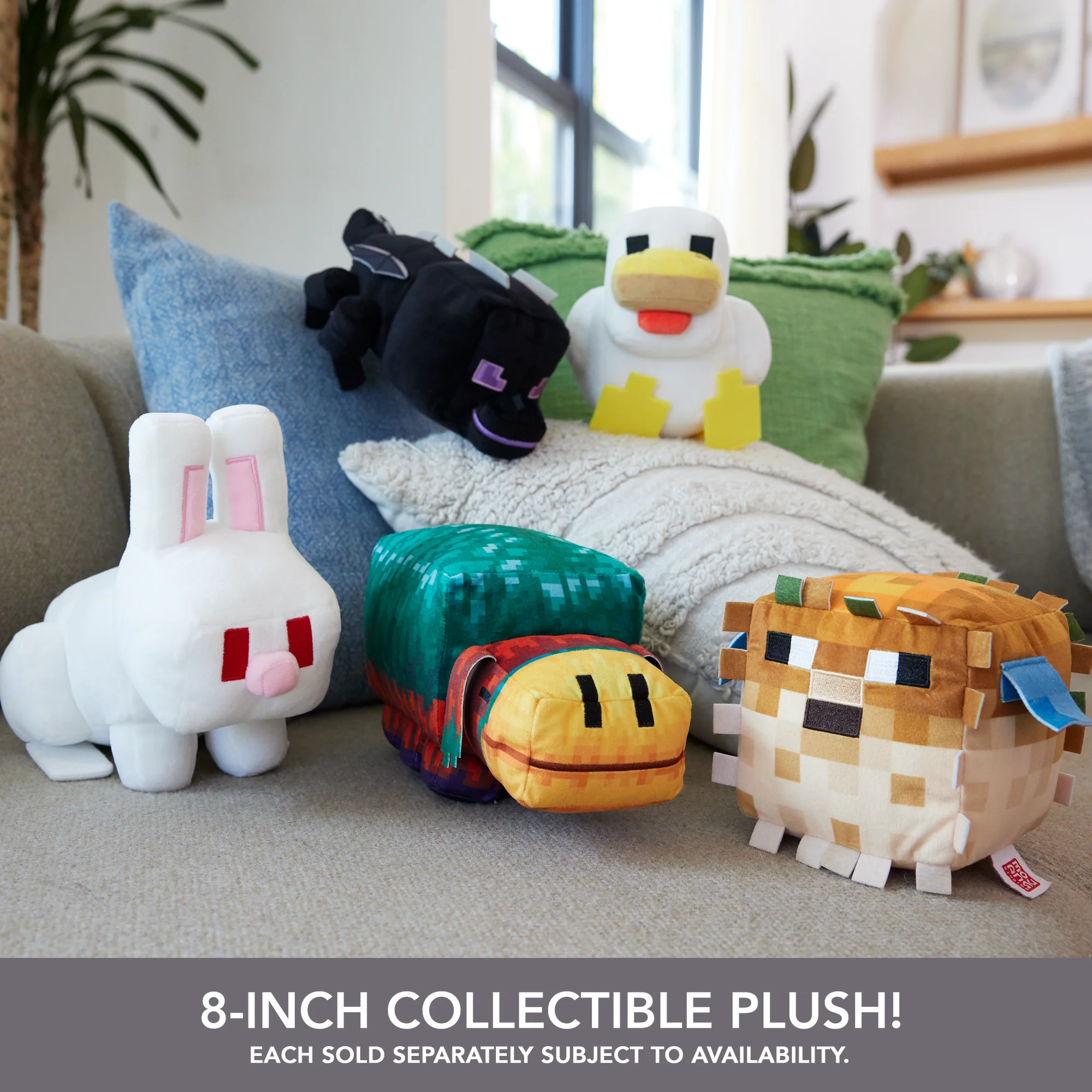 Minecraft Plush White Rabbit Toy, 8-inch Collectible Soft Doll inspired By Video Game Character