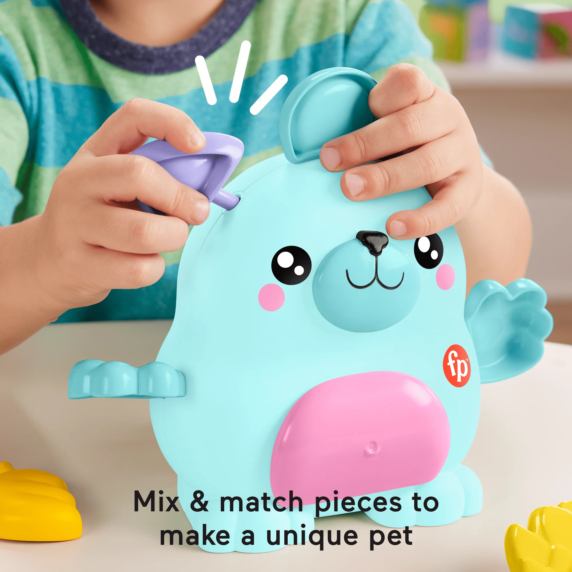 Fisher-Price FP Pets Mix & Match Pet Building Toy For Preschool Pretend Play, 18 Pieces