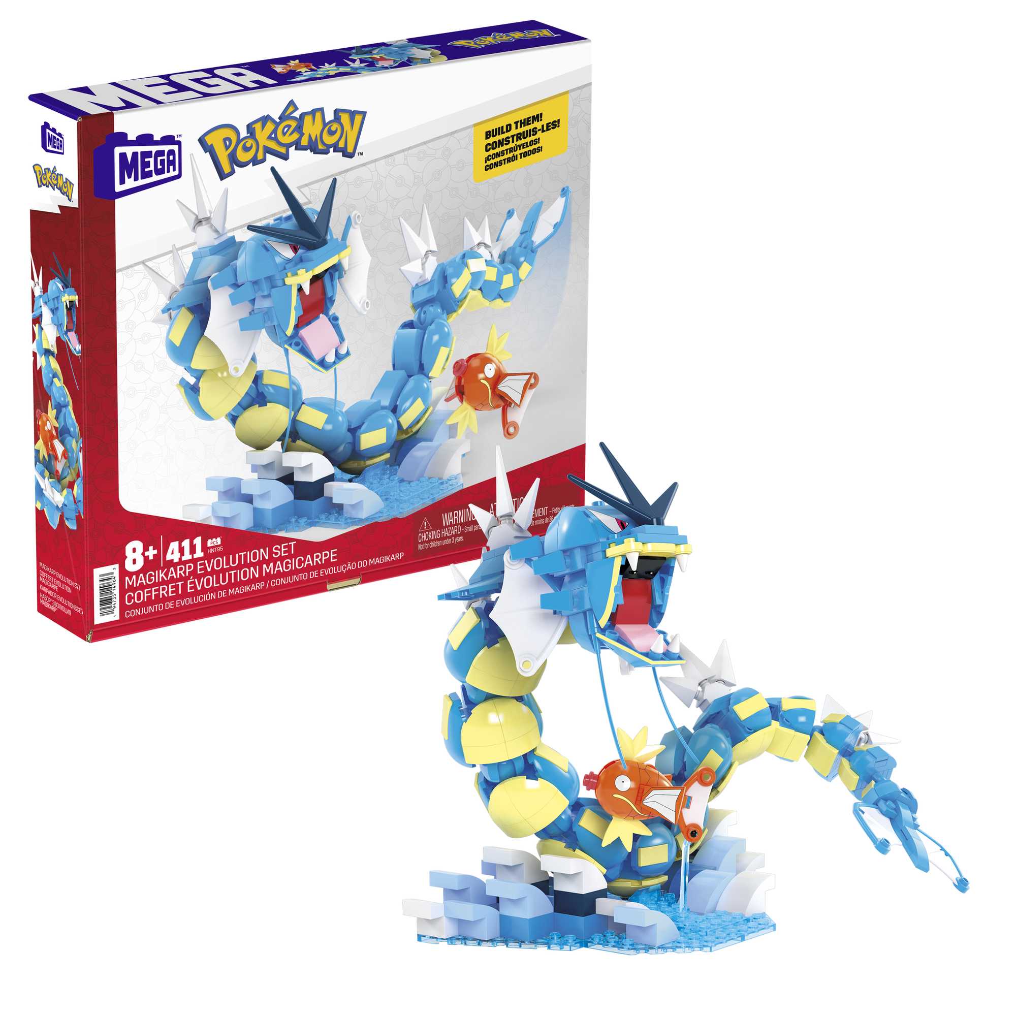 MEGA Pok��mon Magikarp Building Toy Kit With 2 Action Figures (411 Pieces) For Kids