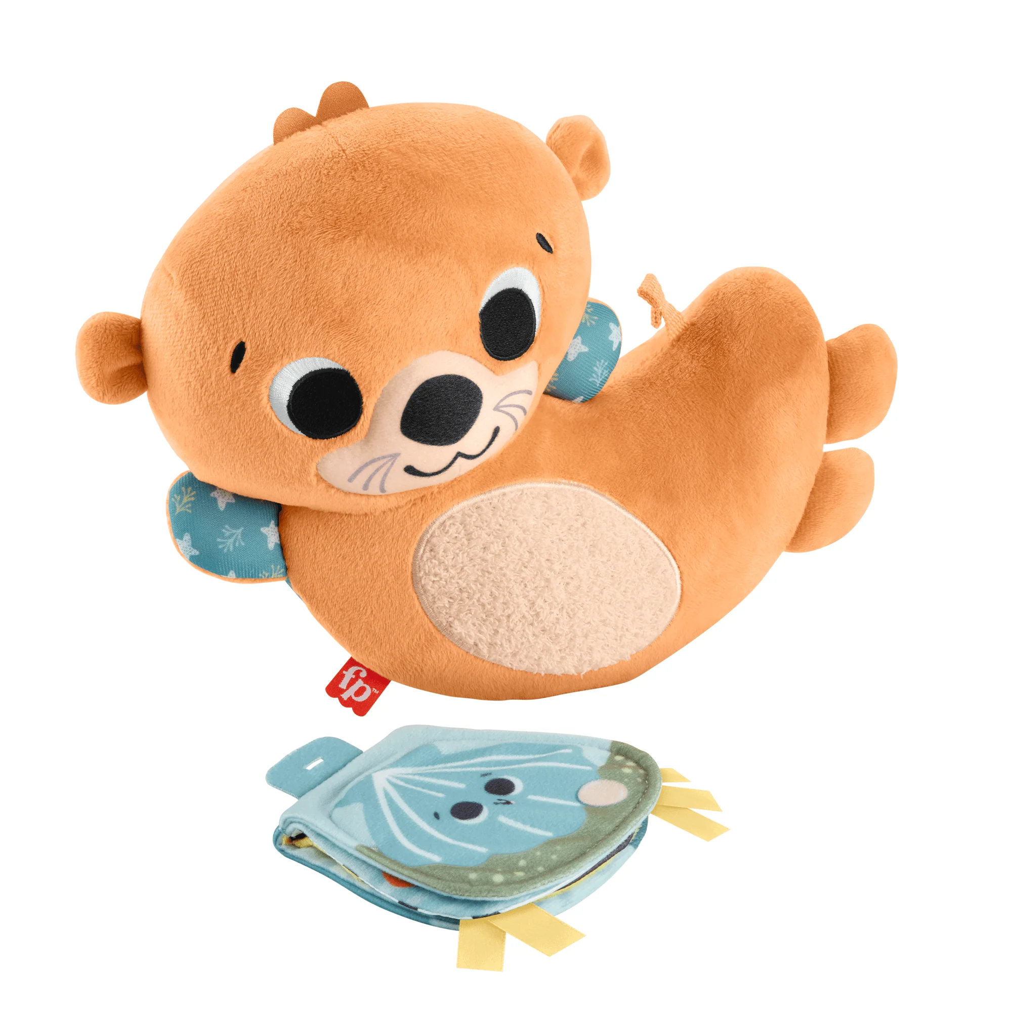Fisher-Price 2-in-1 Rockin�� Tummy Time Otter, Plush Baby Sensory Toy For Tummy Time