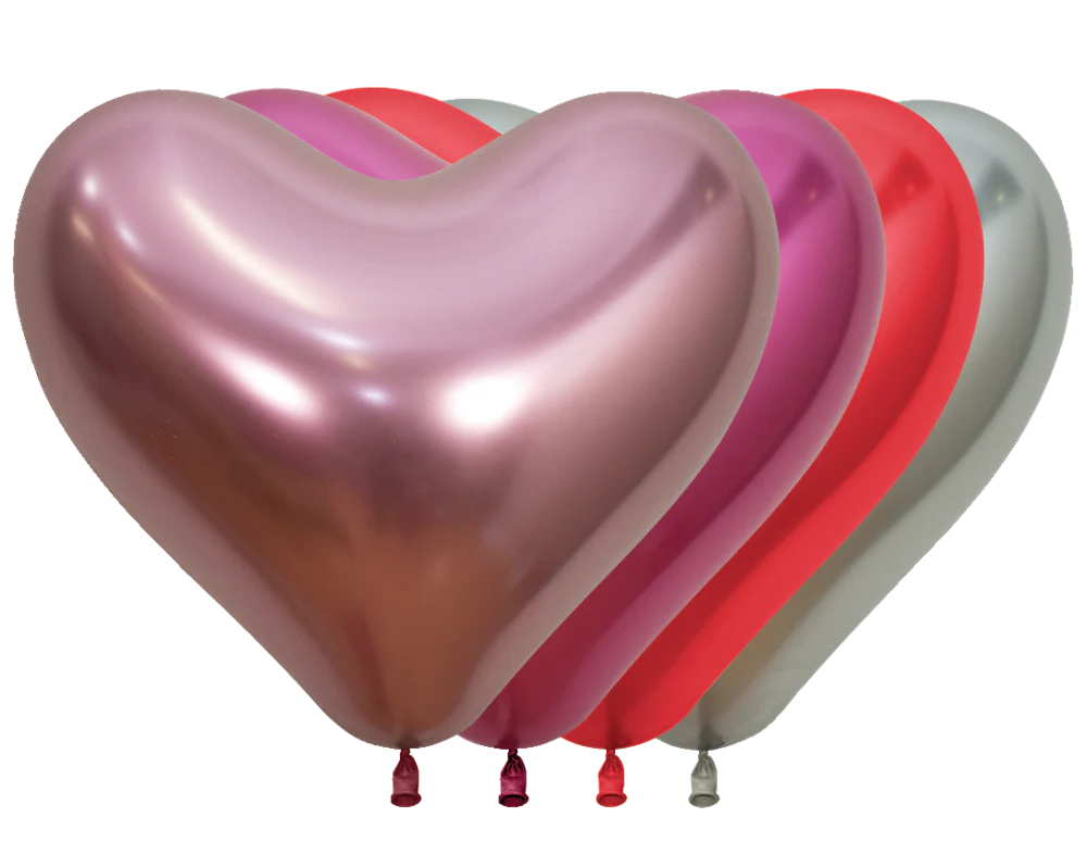 14 inch Sempertex Love Heart Shape Reflex Assortment Heart Latex 50ct