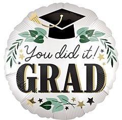 Anagram Satin You Did It Ivy Grad 18in Foil Balloon FLAT