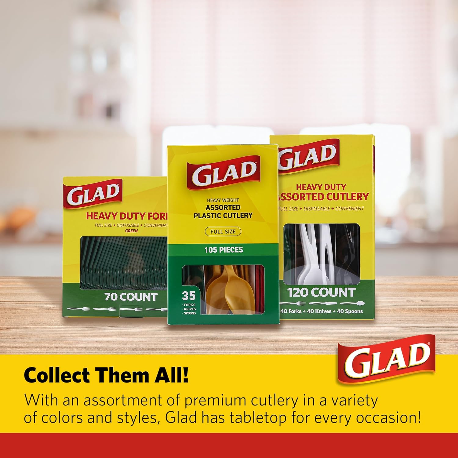 Glad, 240 Count (Pack of 1), Clear Assorted Cutlery
