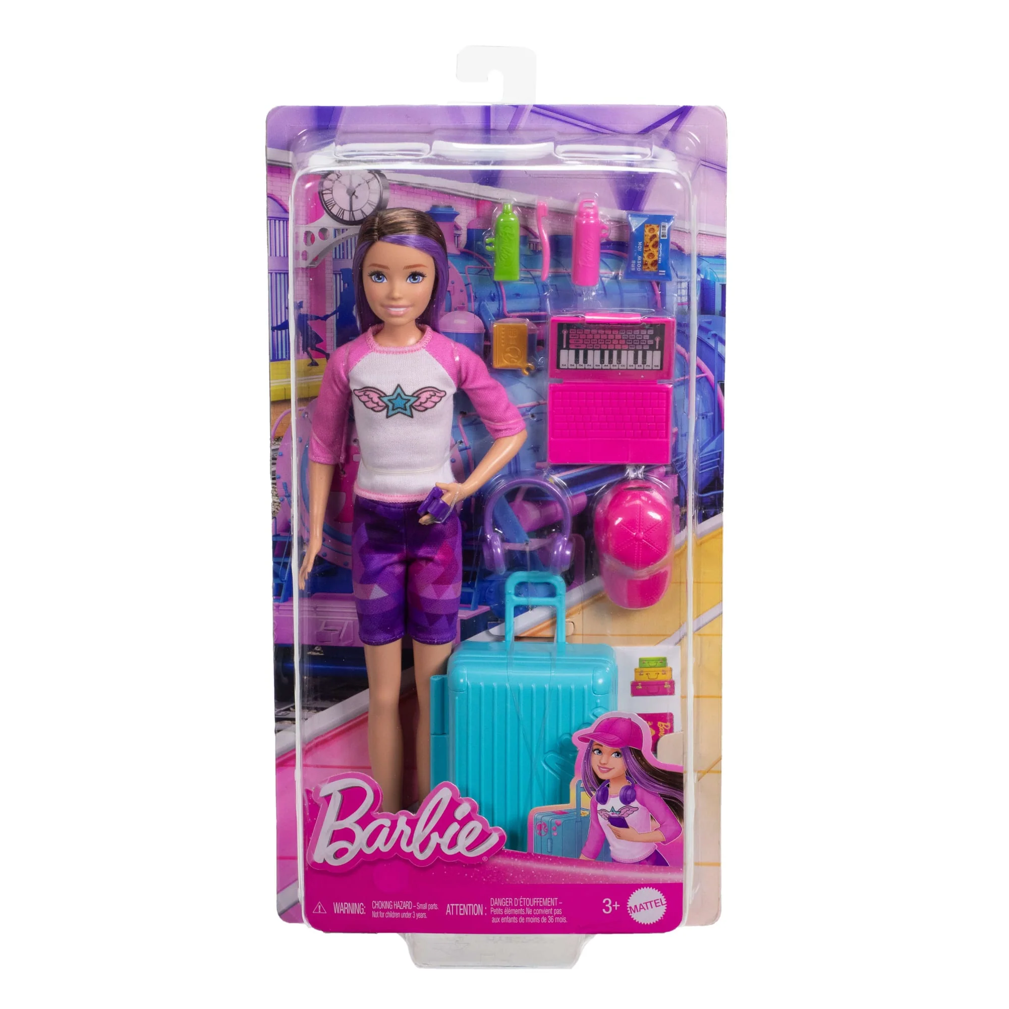 Barbie Skipper Doll & 10 Accessories, Travel Set With Luggage, Sticker Sheet & More