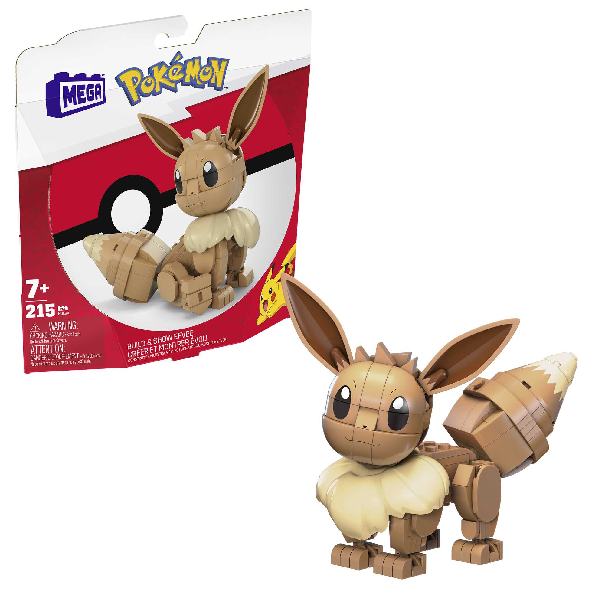 MEGA Pok��mon Building Toy Kit Eevee With 1 Action Figure (215 Pieces) For Kids