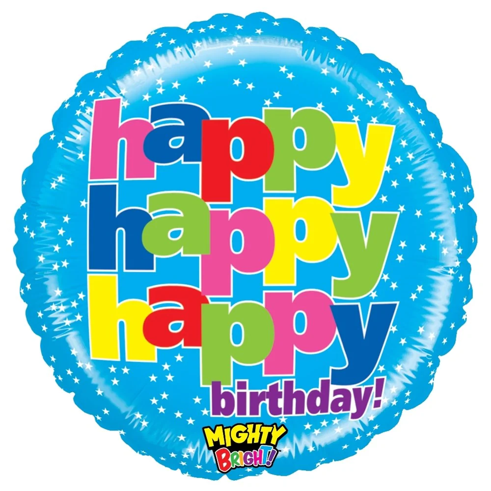 Betallic Mighty Happy Happy Birthday 21 inch Mighty Bright Balloon 1ct