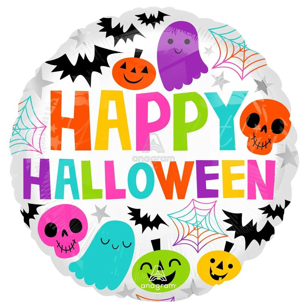 Anagram Halloween Colorful and Creepy 17in Foil Balloon FLAT