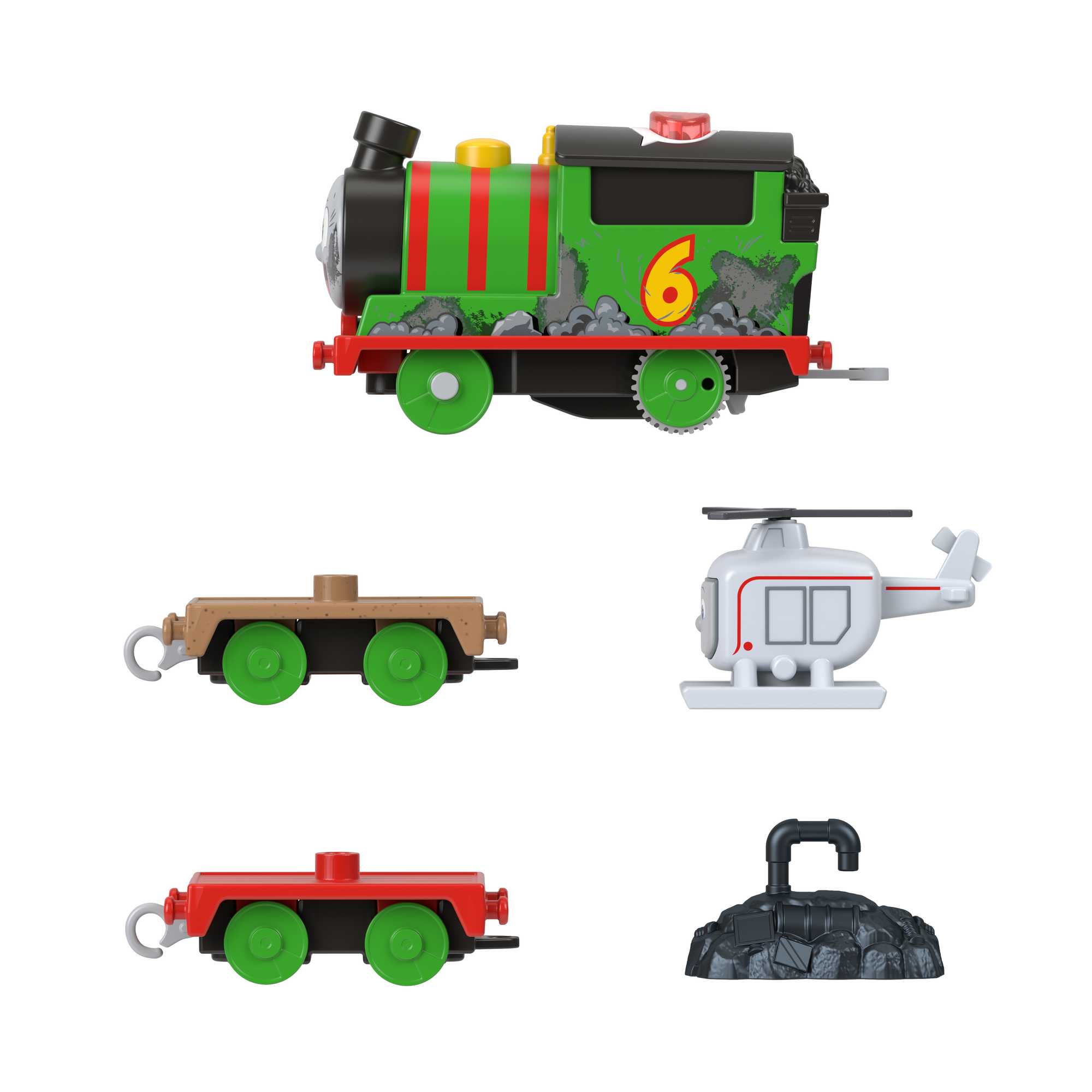 Thomas & Friends Motorized Talking Percy Engine With Harold Helicopter