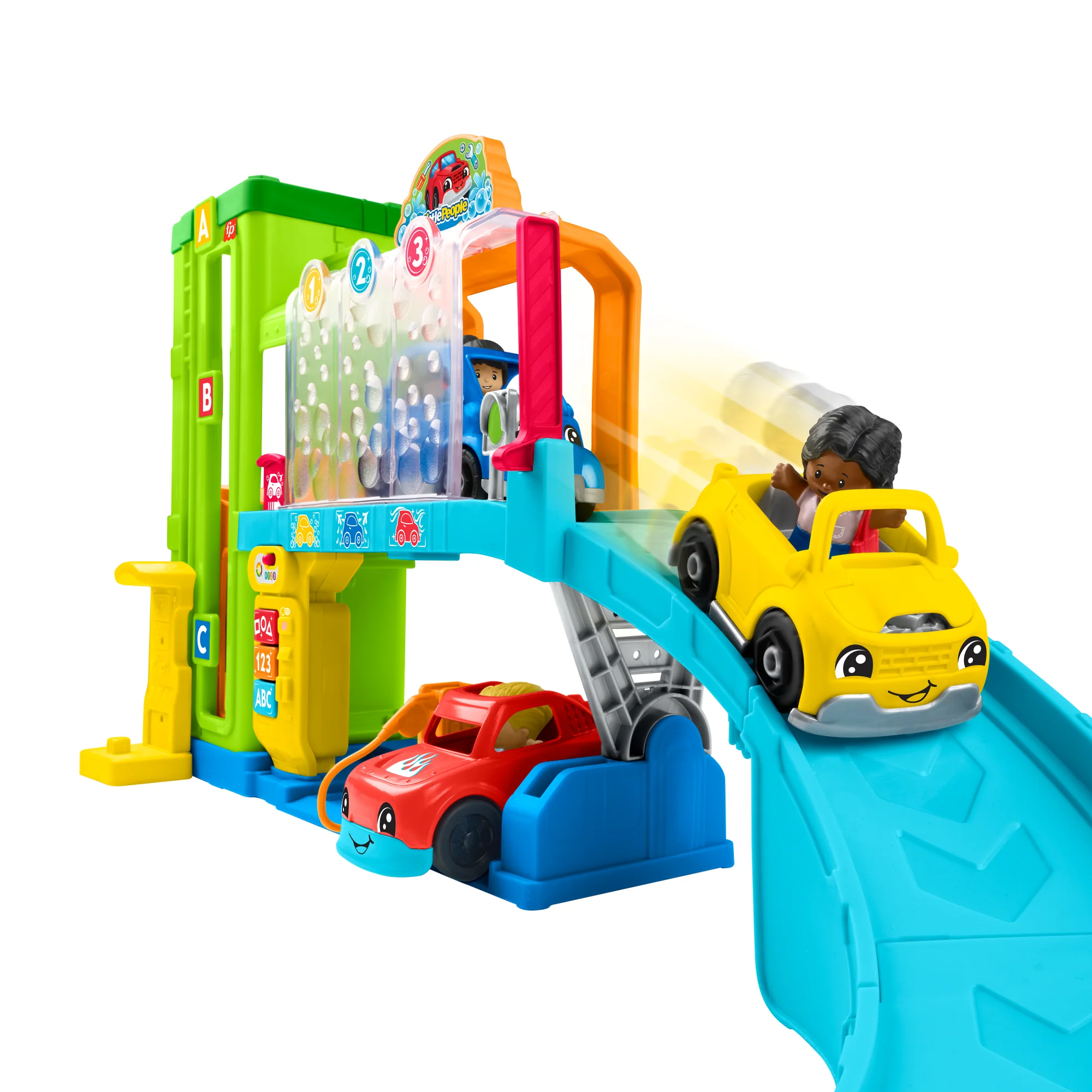 Fisher-Price Little People Light-Up Learning Garage Toddler Gift Set With 5 Vehicles & 17 Play Pieces