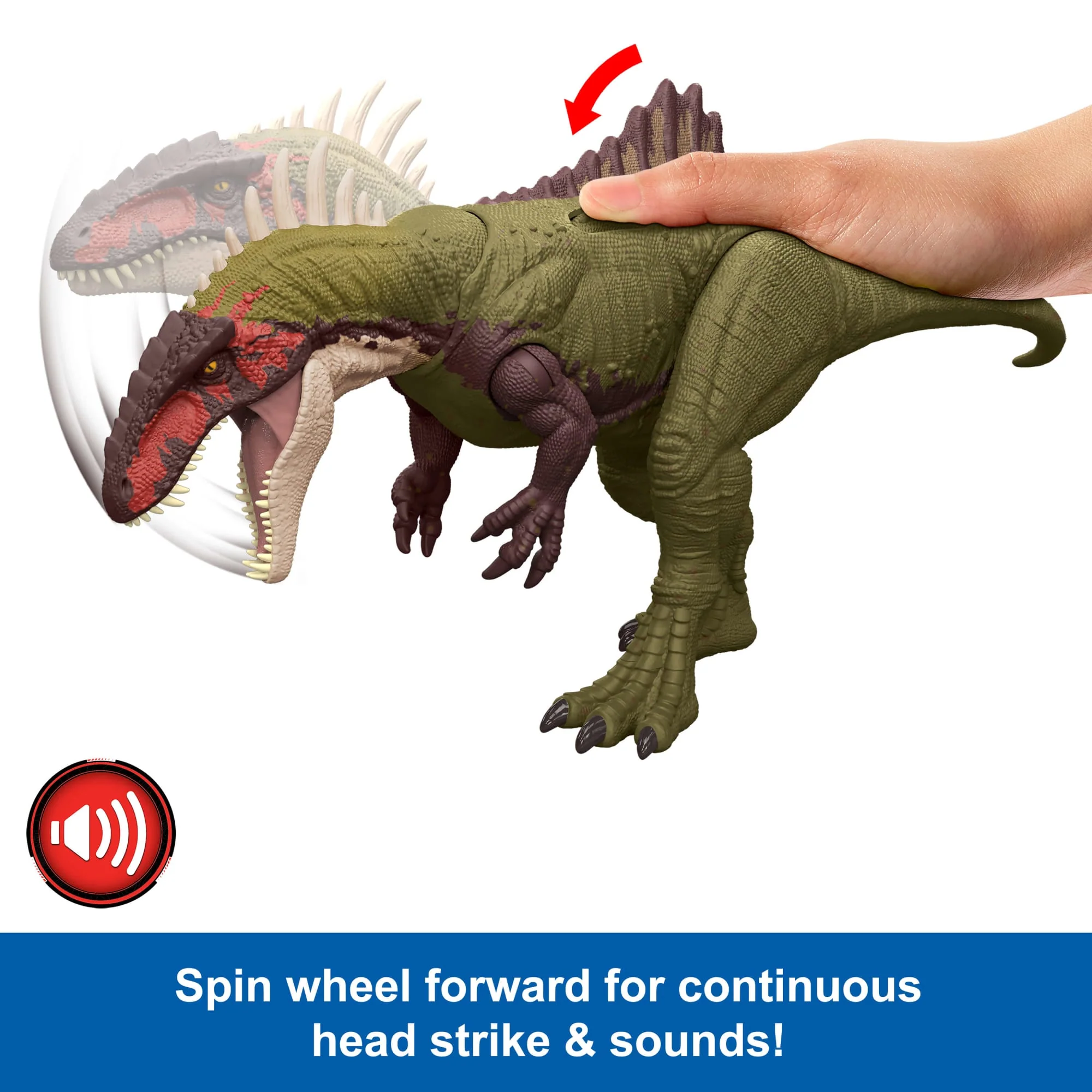 Jurassic World Battle Roarin�� Becklespinax Dinosaur Action Figure Toy, Rampage Strike