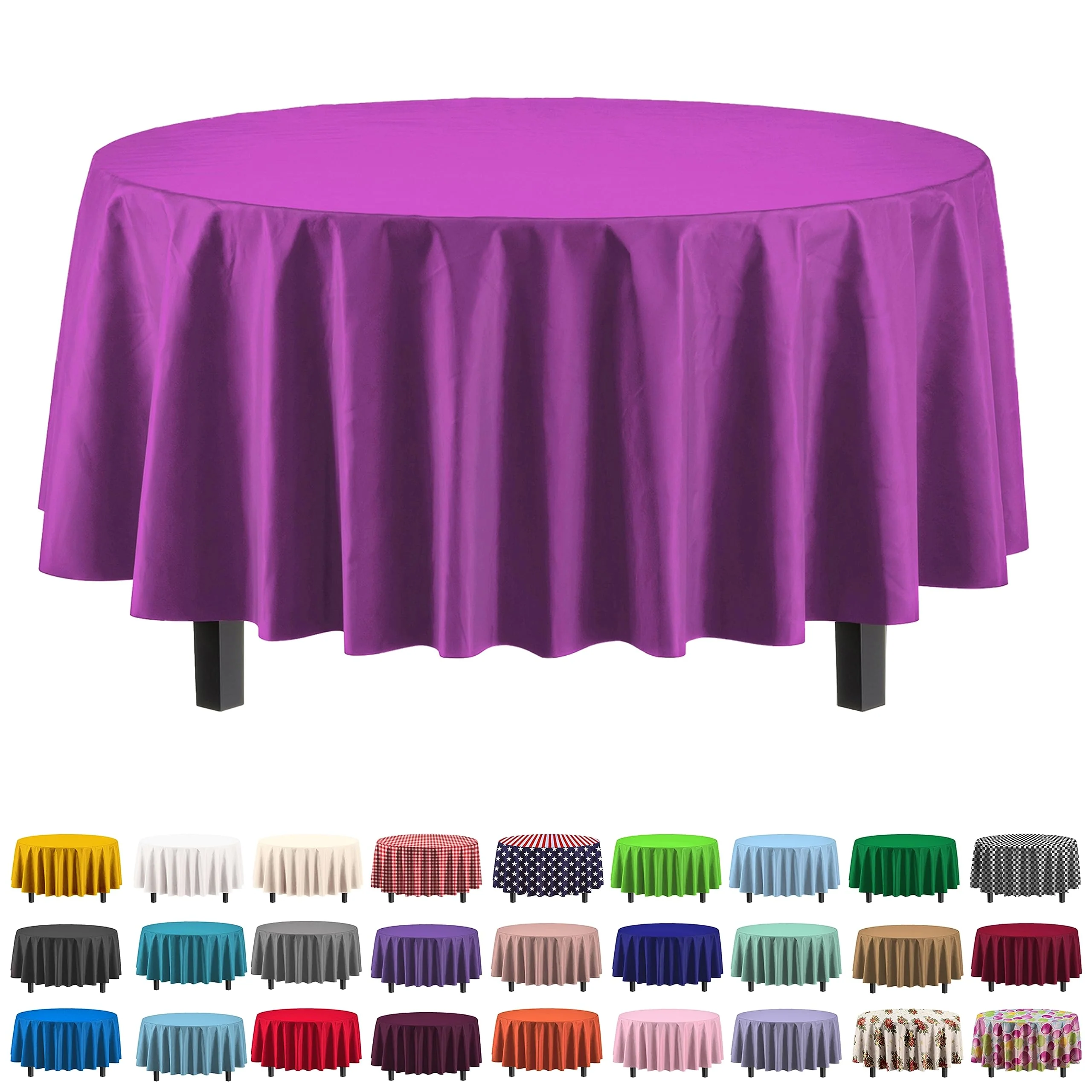 Premium Round Magenta Table Cover