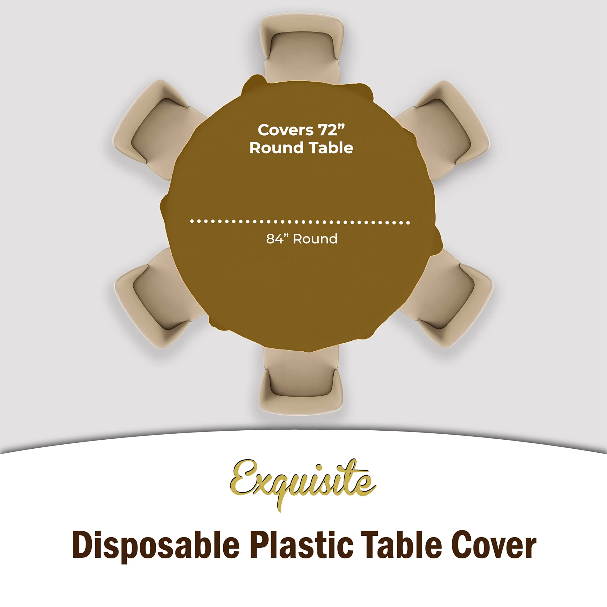 Gold Round Plastic Table Cover
