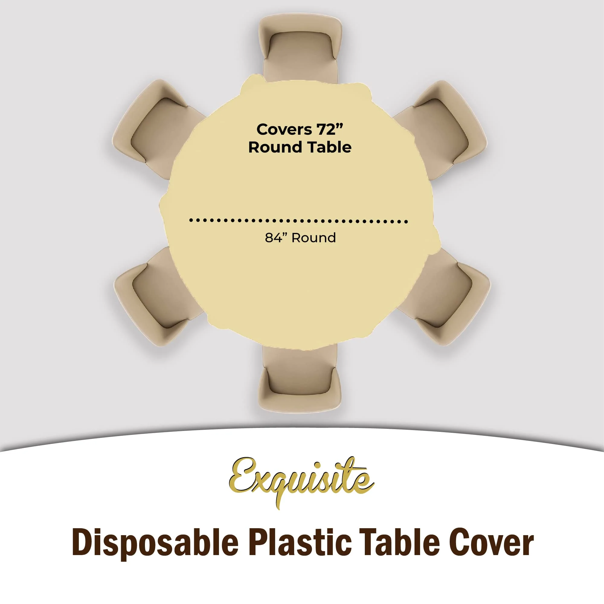 Round Light Yellow Table Cover