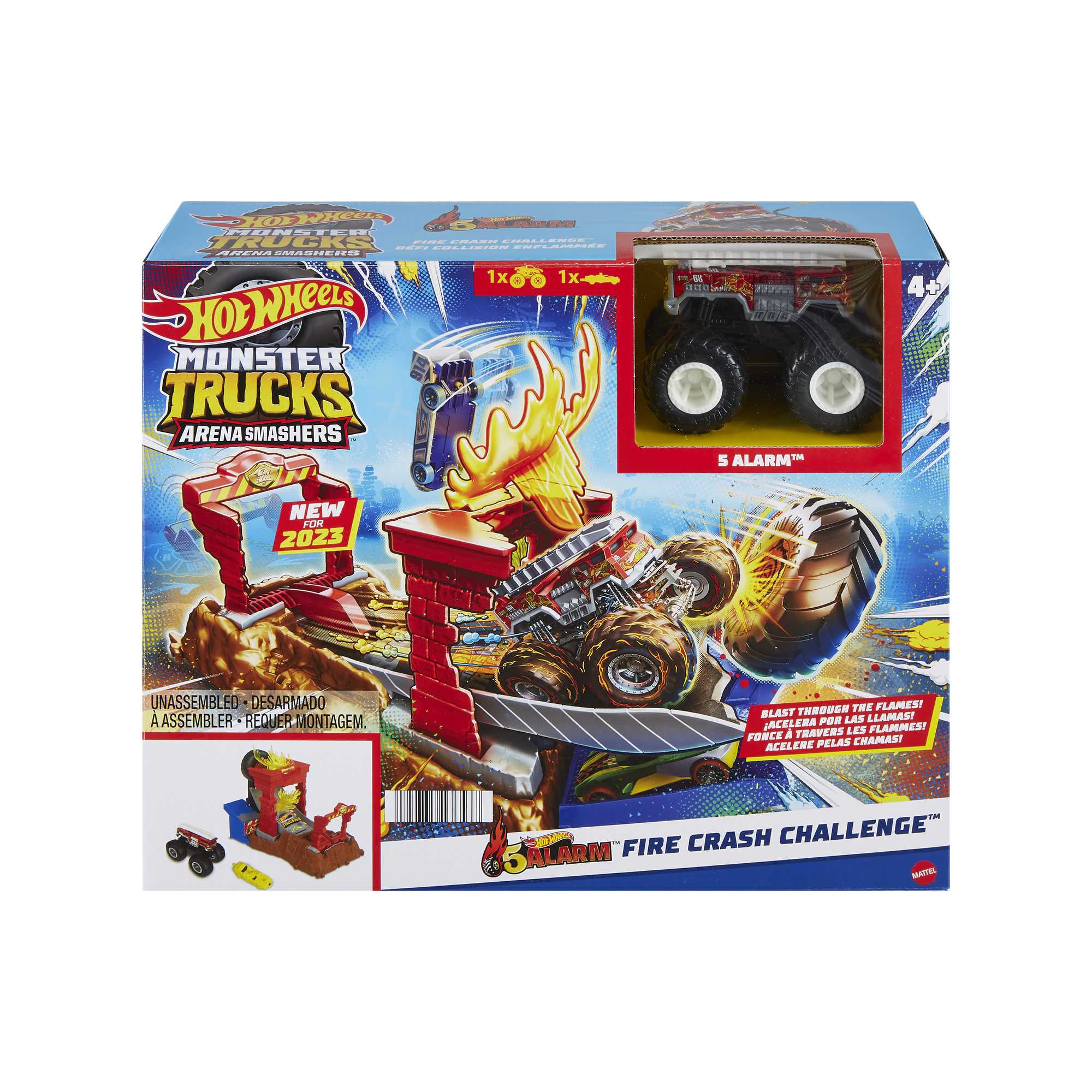 Hot Wheels Monster Trucks Arena Smashers? 5-Alarm Fire Crash Challenge? Playset