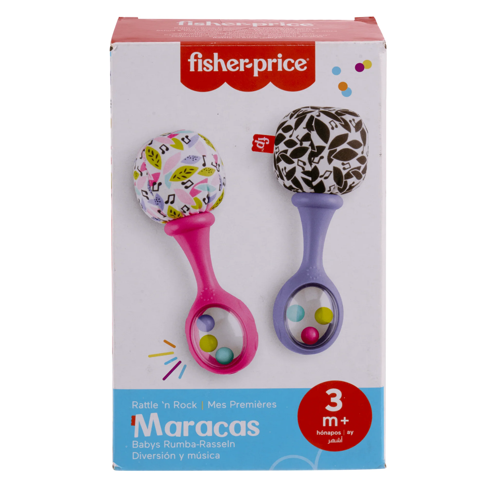 Fisher-Price Rattle ��n Rock Maracas Set Of 2 Baby Rattles, Newborn Toys, Pink