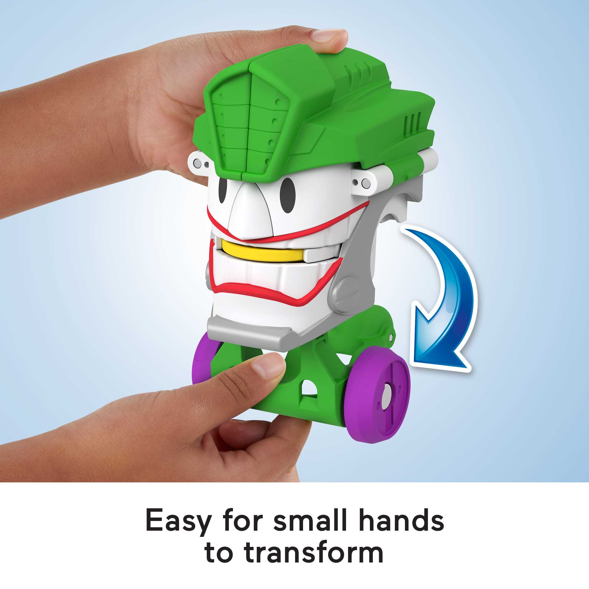 Imaginext DC Super Friends the Joker & Laff Mobile, Head Shifters, 4-Piece Figure & Vehicle Set For Kids