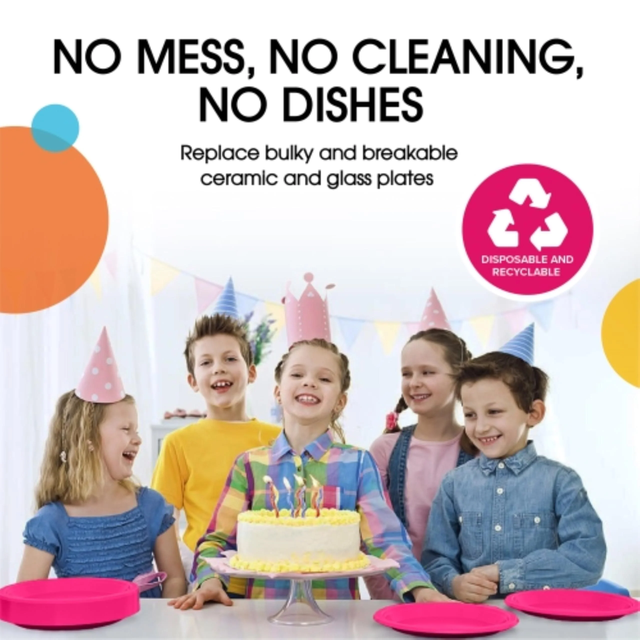 9 In. Cerise Plastic Plates | 50 Count