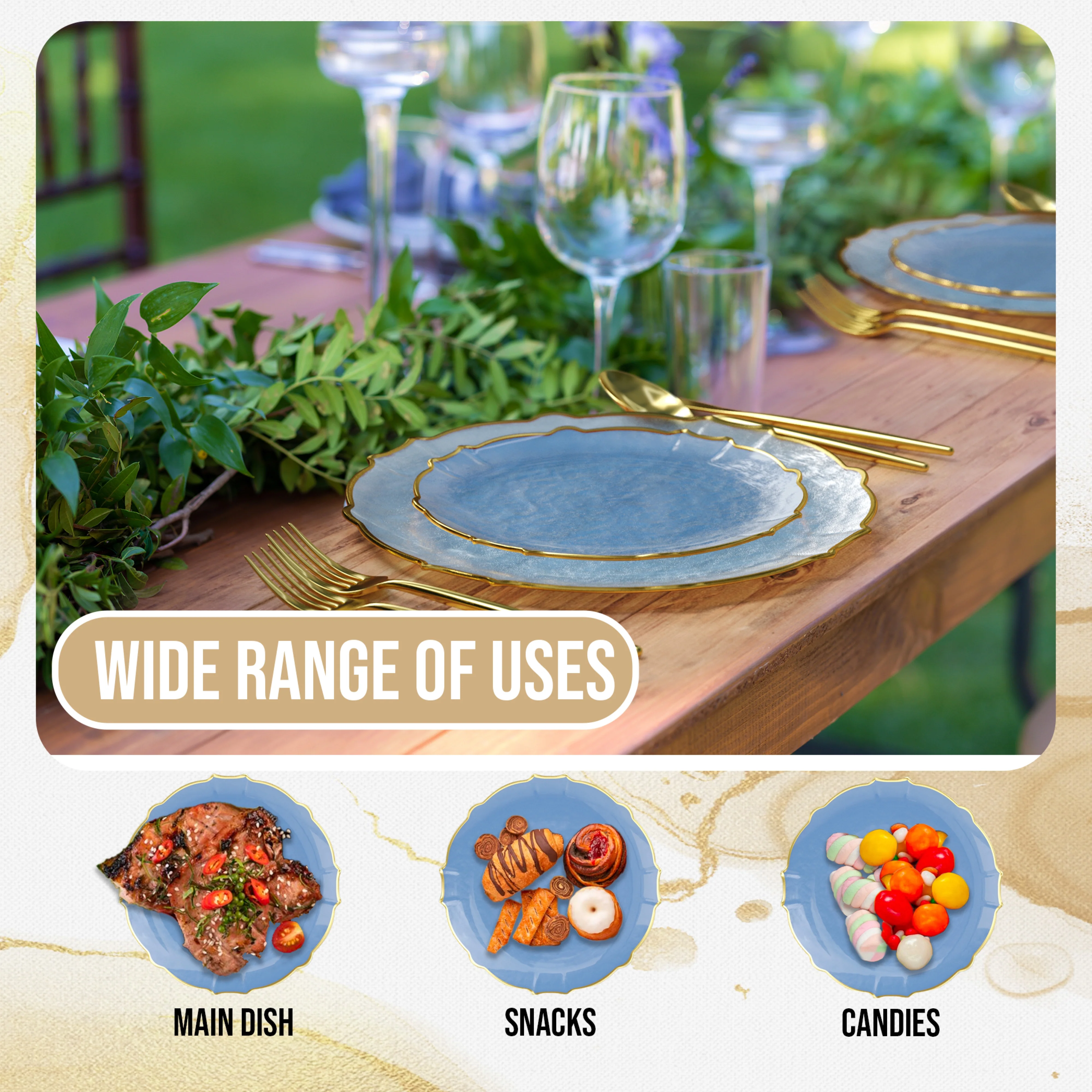 Spring Lake/Gold Petal Plates - Combo Pack 20/20