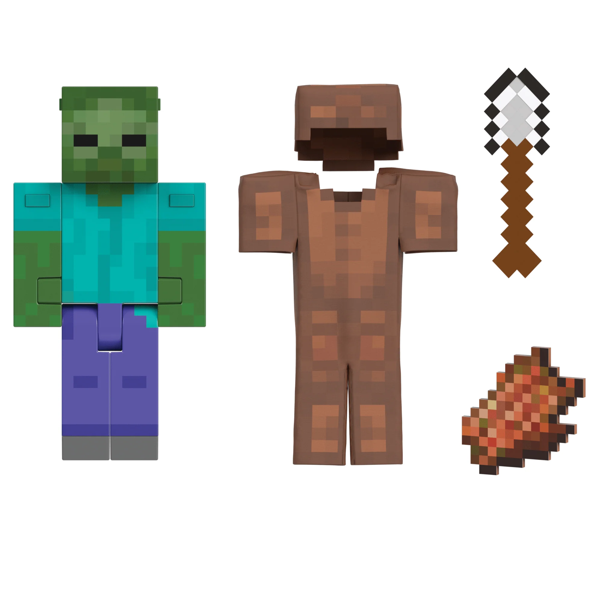 Minecraft-Zombie Diamond Level-Figurine Articul��e 14Cm et Accessoires