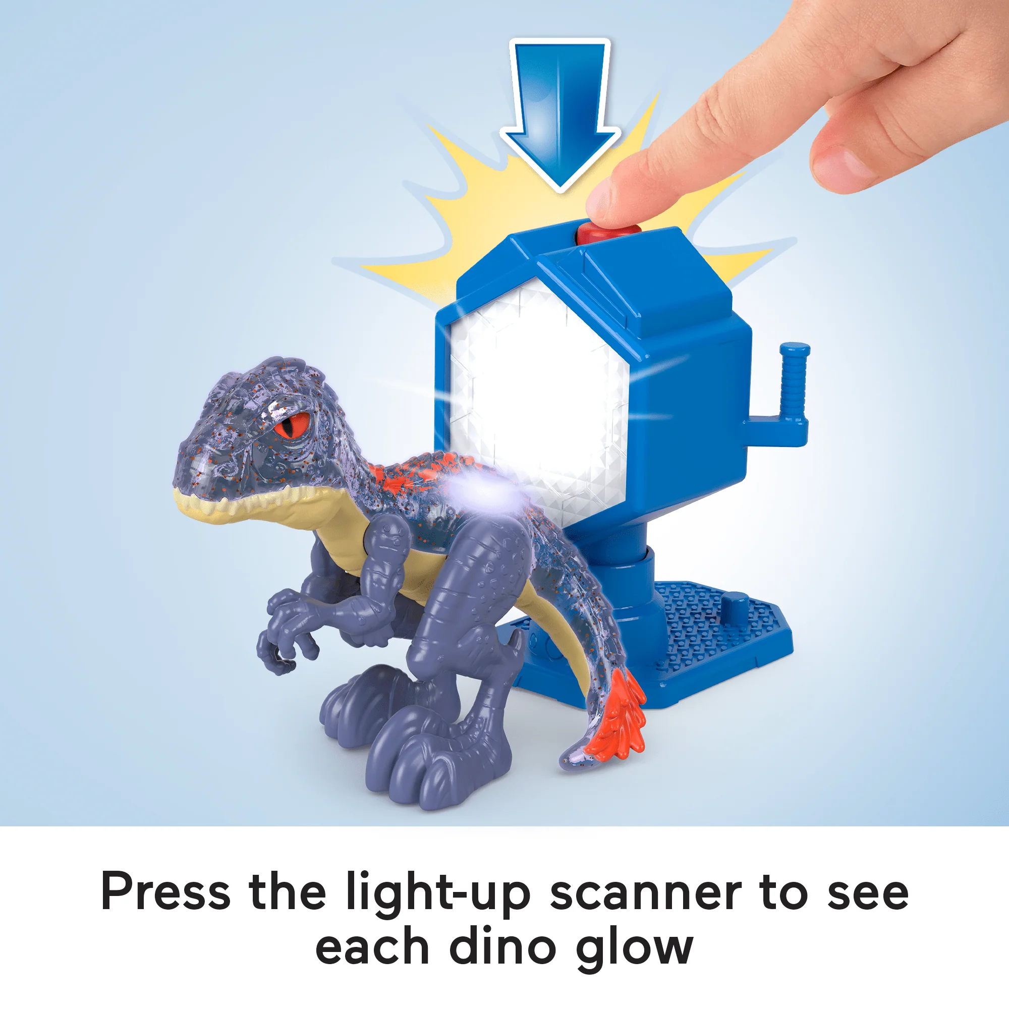 Imaginext Jurassic World EVo-Scanner Multi-Pack Light-Up Dinosaur Playset, 10 Toys
