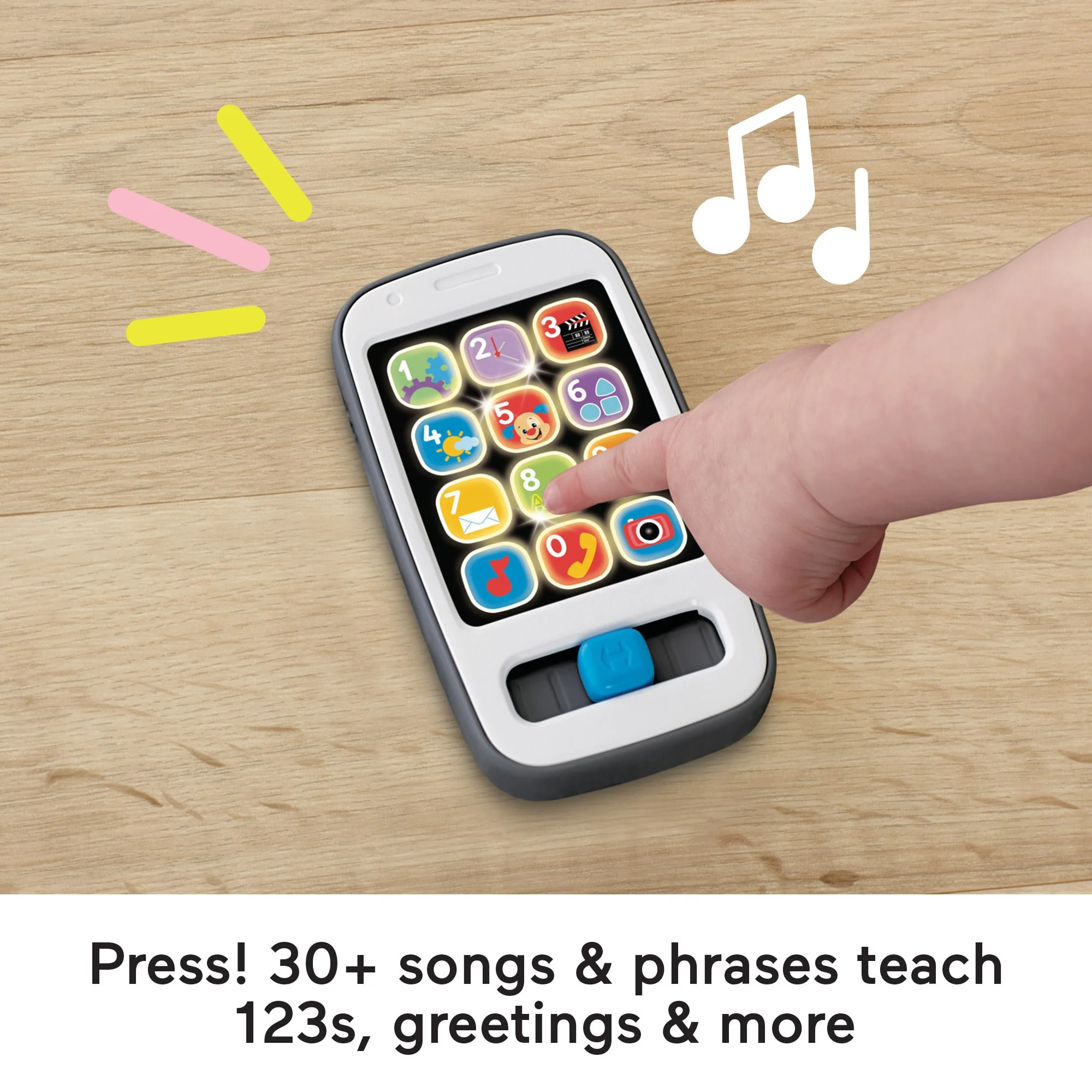 Fisher-Price Laugh & Learn Smart Phone Baby & Toddler Musical Learning Toy, Gray