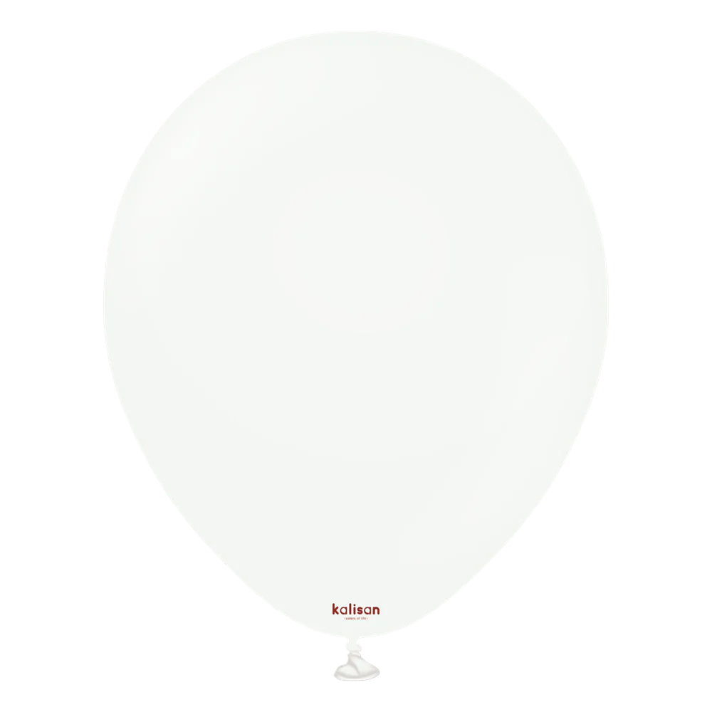 18 inch Kalisan Standard White Latex Balloons 25ct