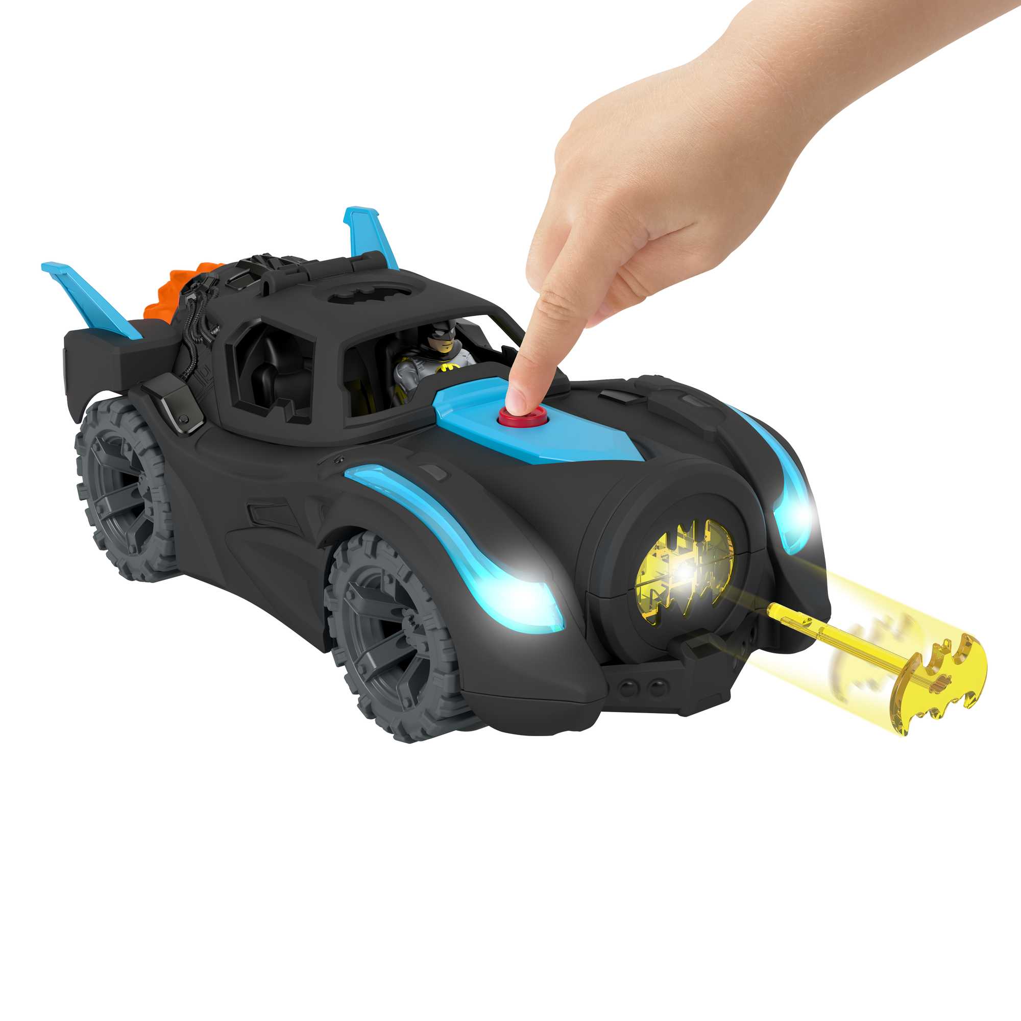 Imaginext DC Super Friends Lights & Sounds Batmobile, Batman Figure & Vehicle, 3-Piece Preschool Toys