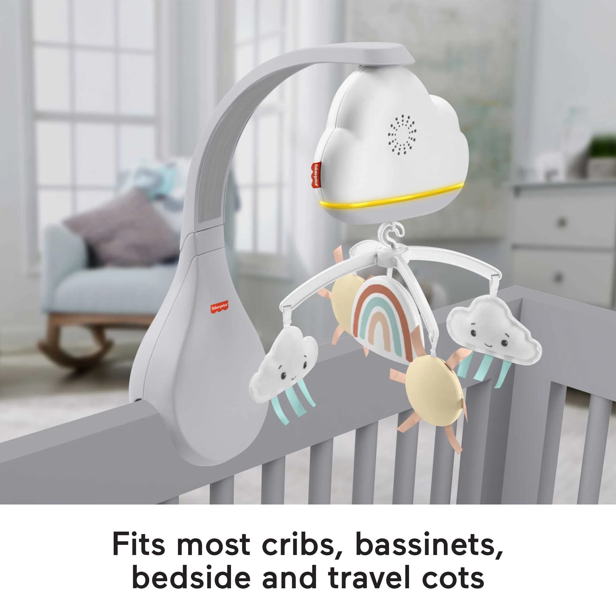 Fisher-Price Rainbow Showers Bassinet To Bedside Mobile