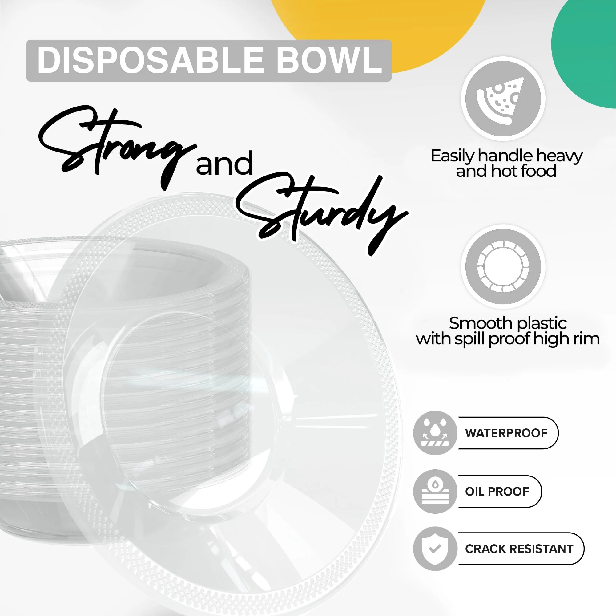 12 Oz. Clear Plastic Bowls | 50 Count