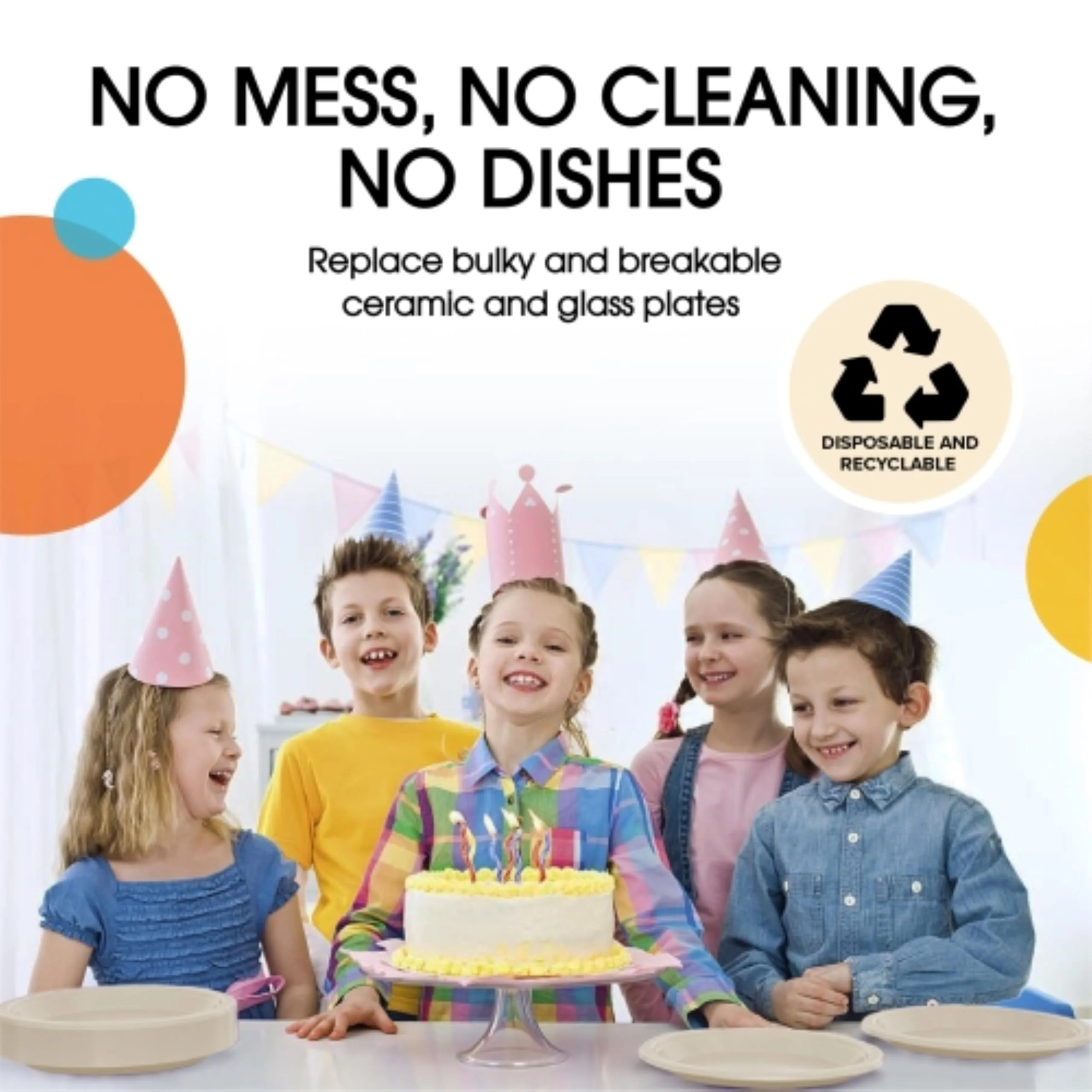 10 In. Ivory Plastic Plates | 50 Count