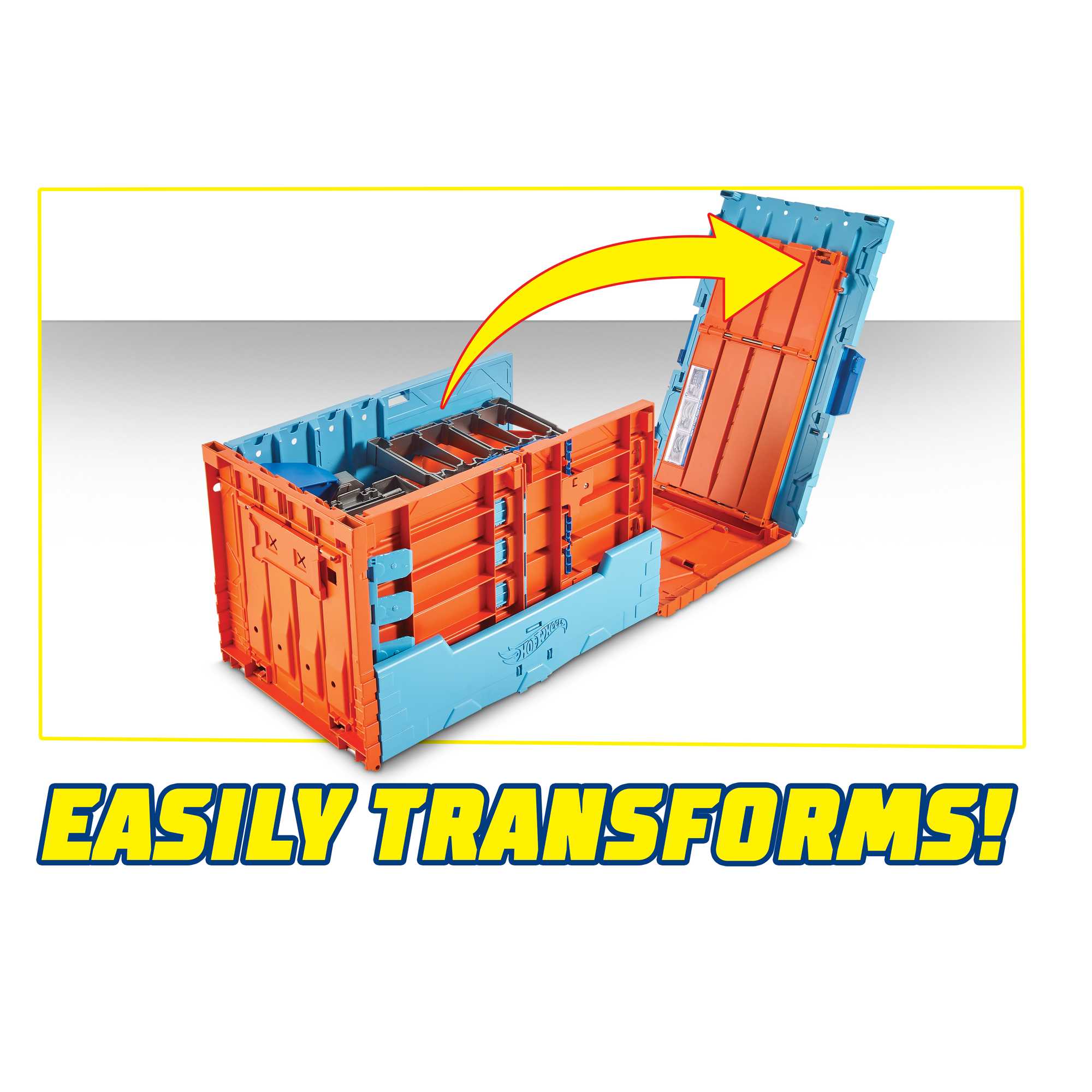 Hot Wheels Race Crate With 3 Stunts in 1 Set Portable Easy Storage Ages 6 To 10