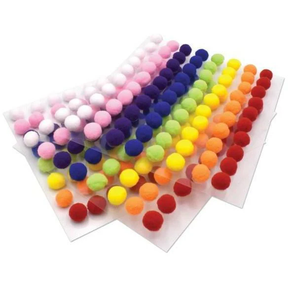 Self Adhesive Poms Assorted 8 Colors 240ct